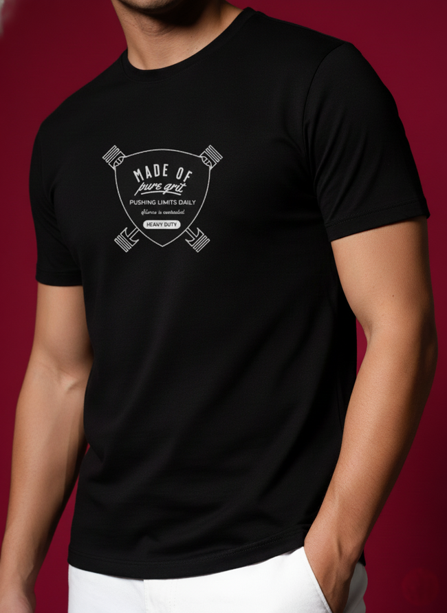 Men Round Neck Cotton T-Shirt