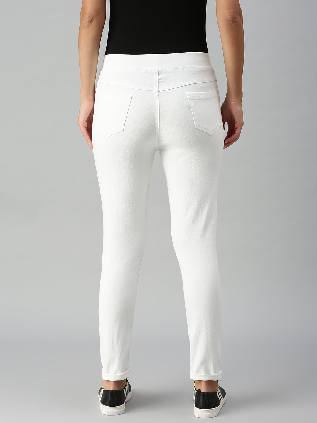 Women White Casual Legging