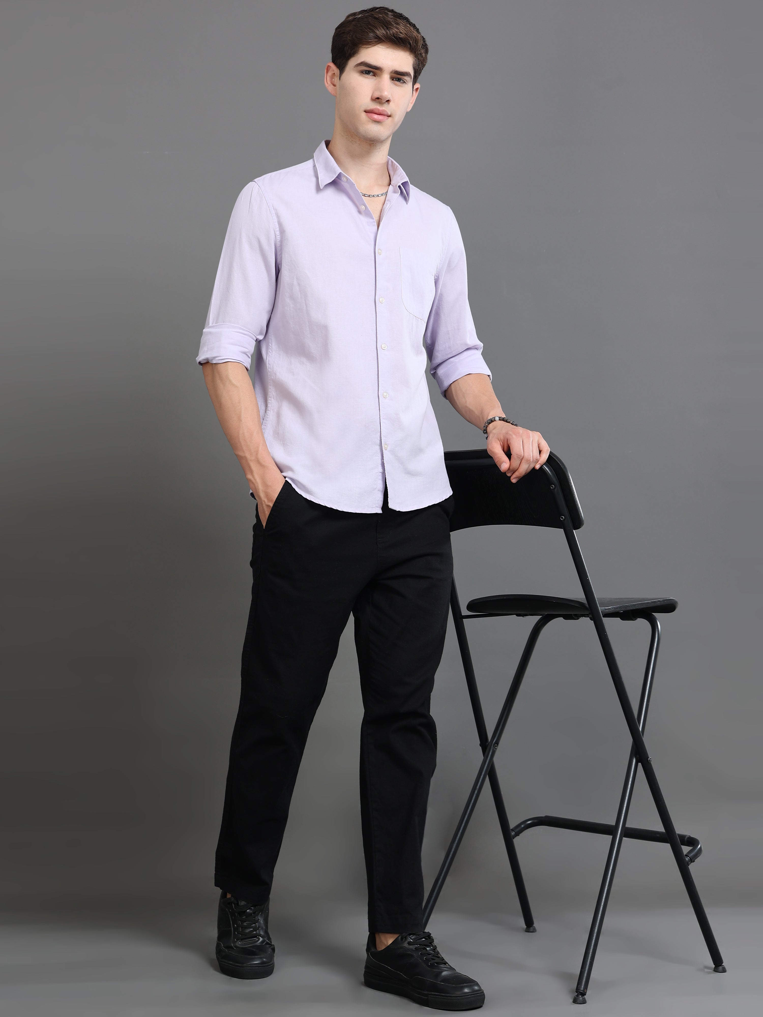 Men Purple Slim Fit Shirt