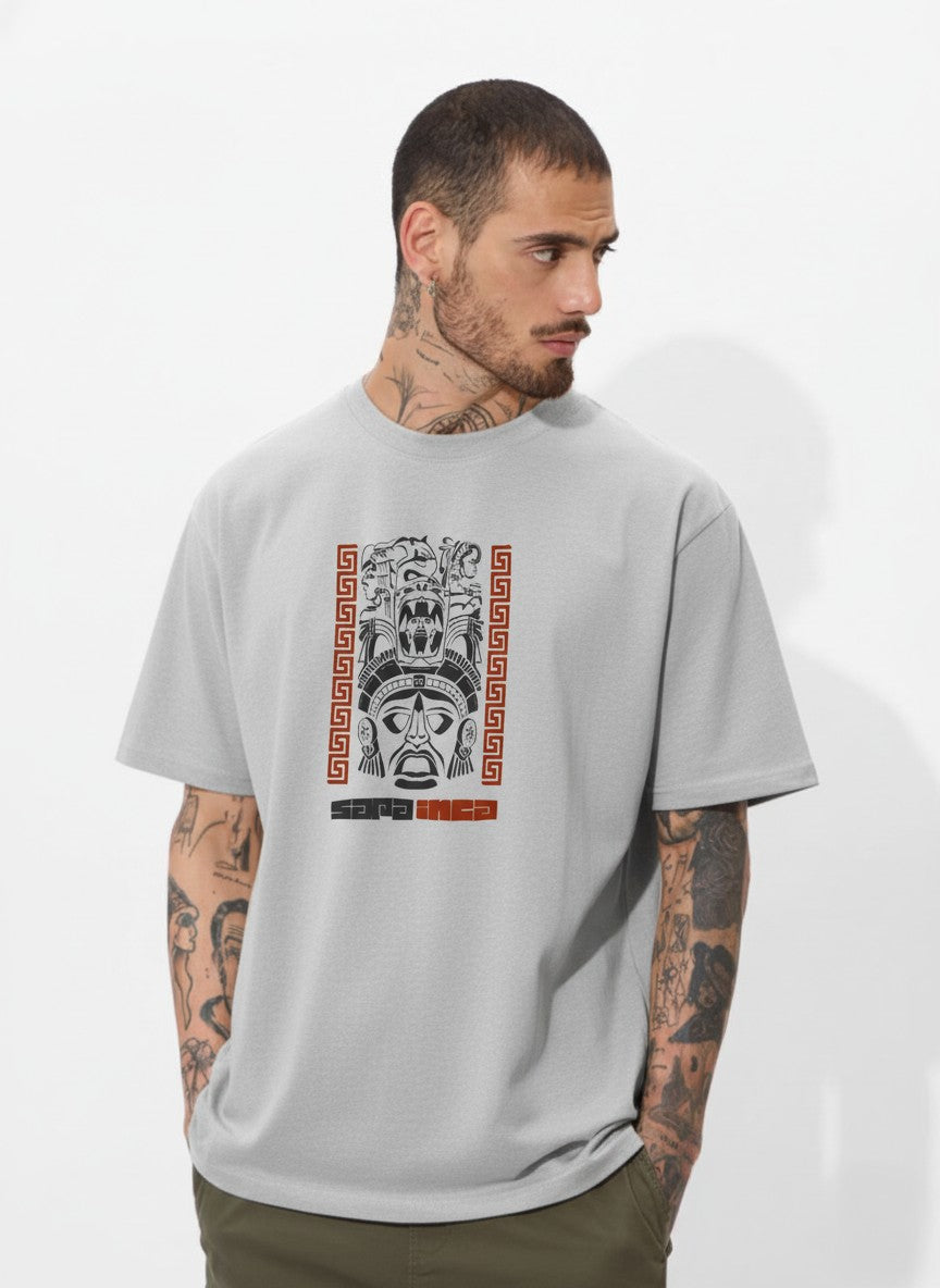 Men Oversized Cotton Tribal T-Shirt