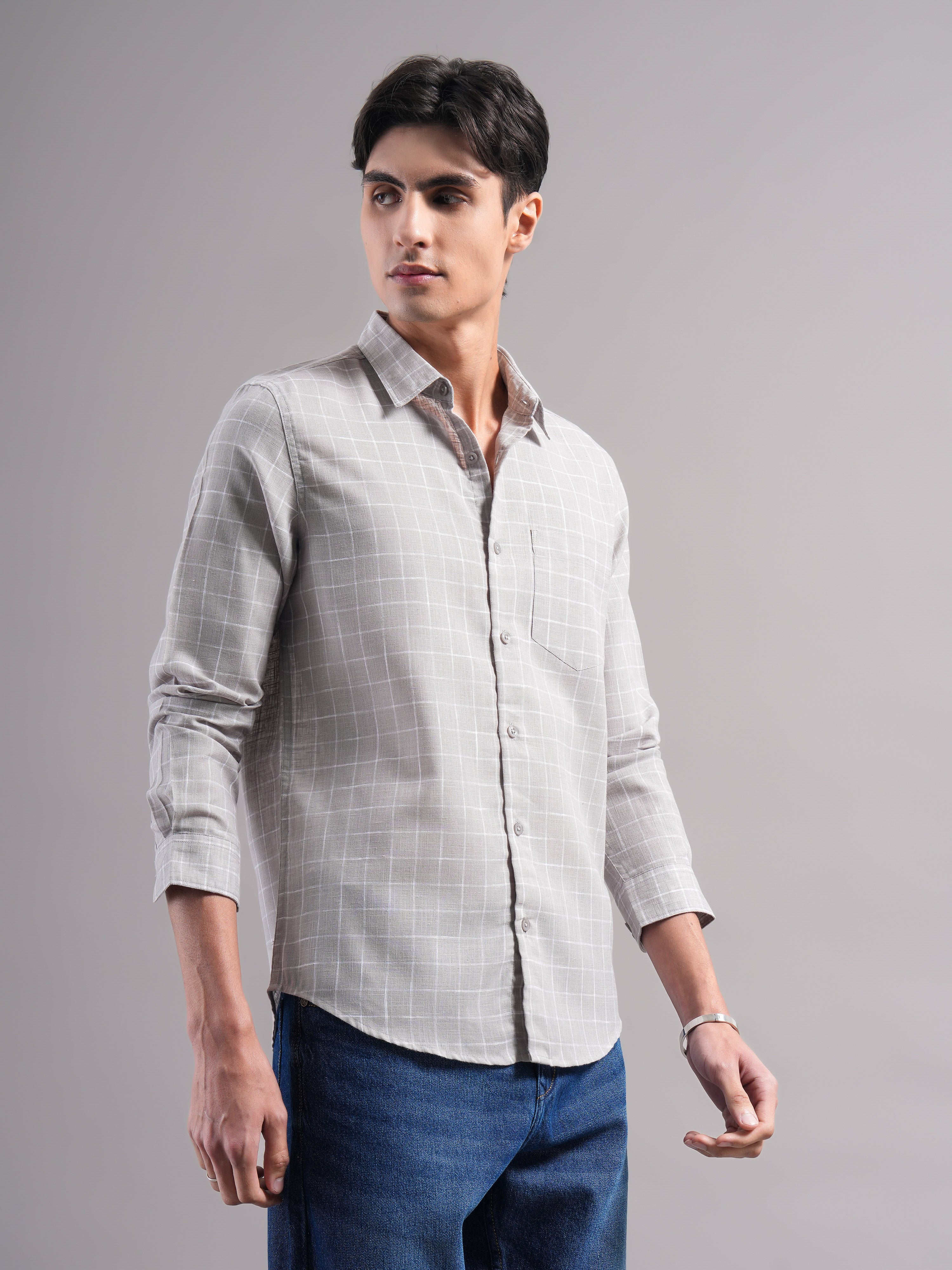 Men Polycotton Checked Shirts