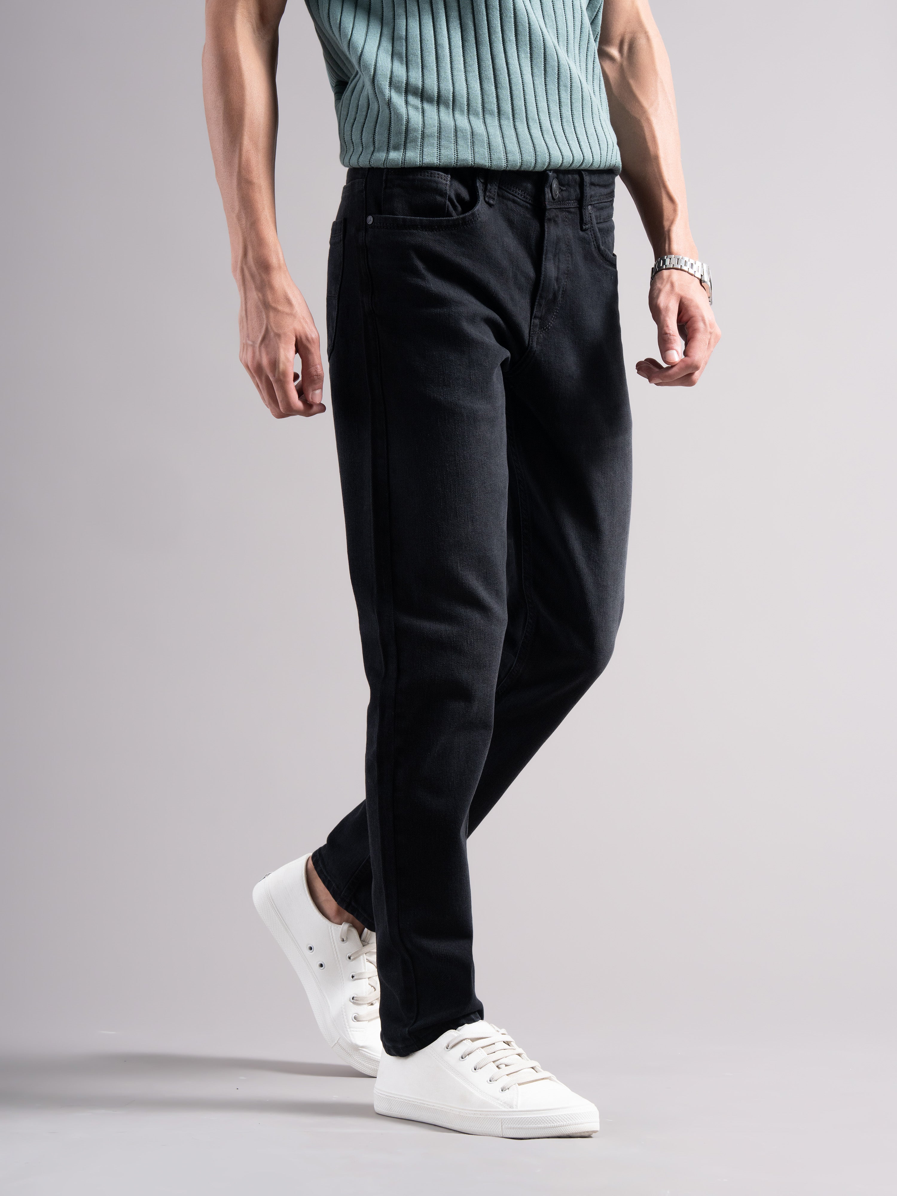 Men Black Regular Fit Jeans