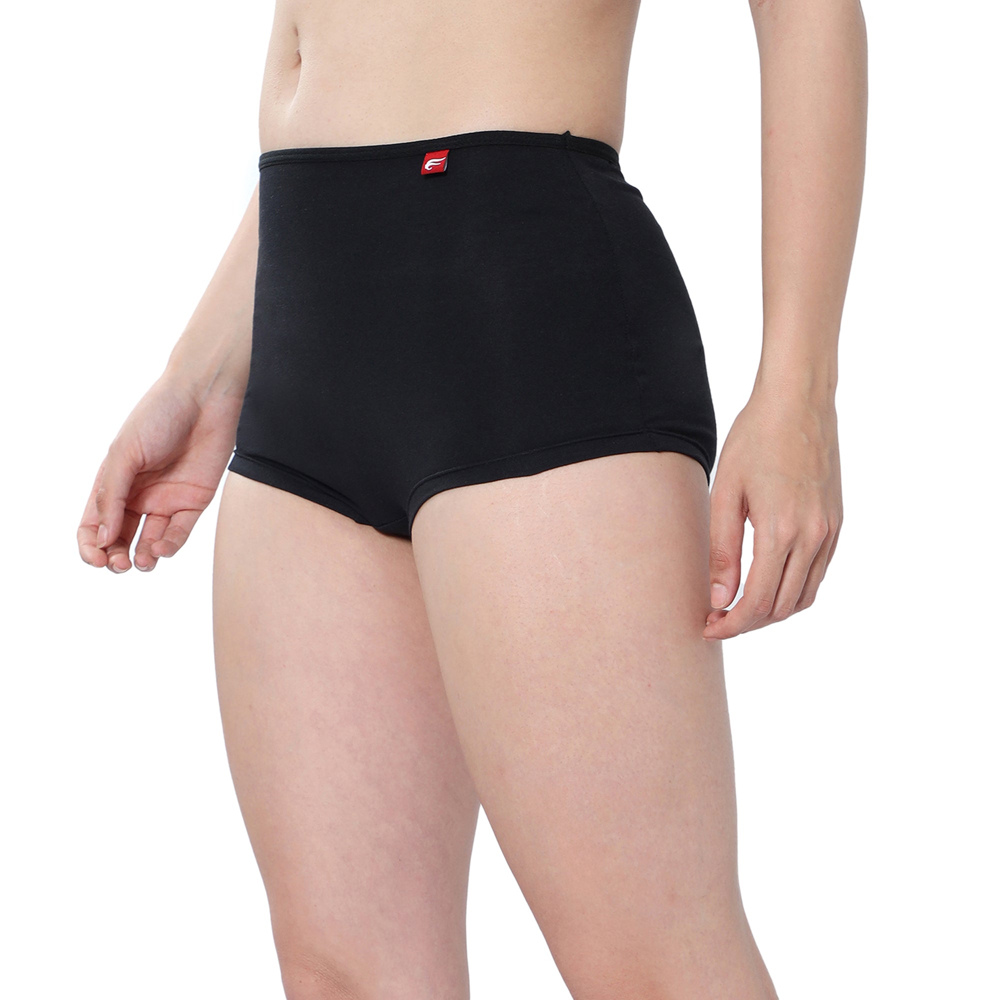 Women Black Midrise Comfort Boyshorts