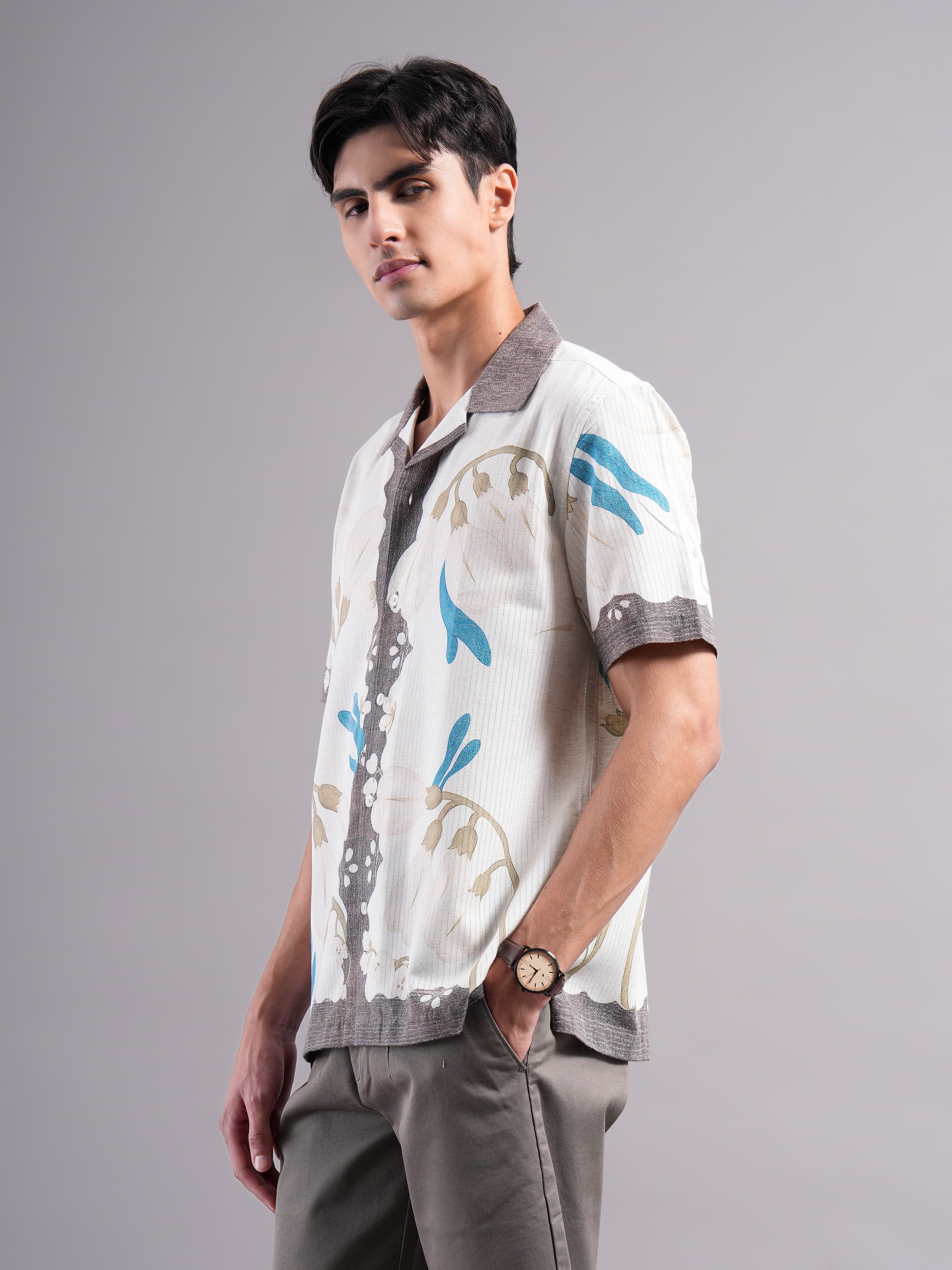 Men Polyester Printed Shirts