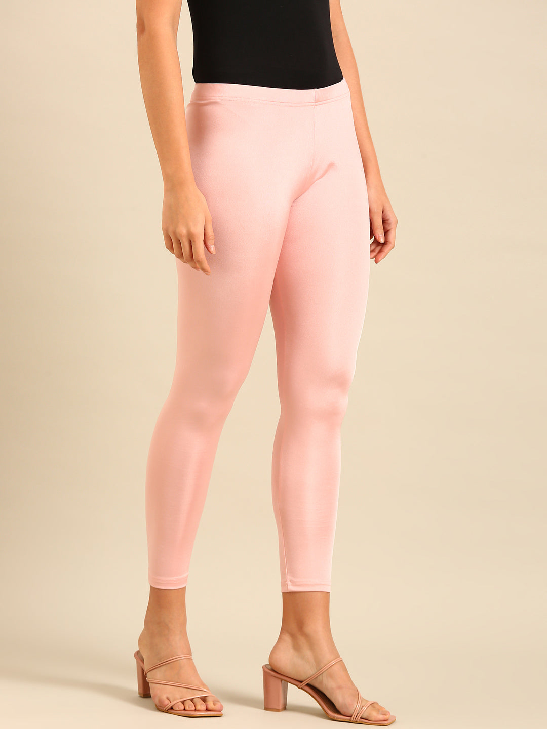 Women Rose Gold Festive Leggings