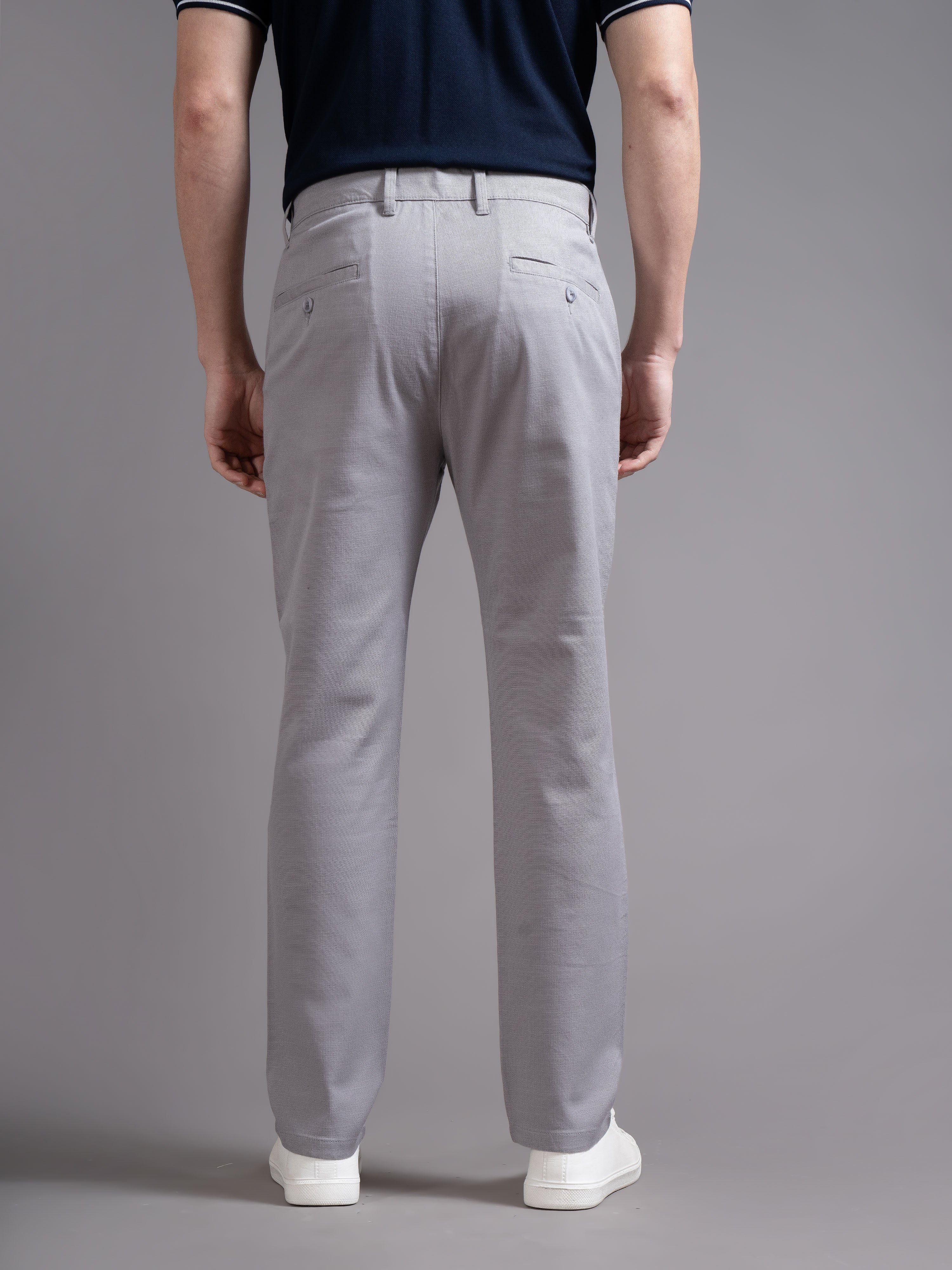 Men Grey Smart Slim Fit Chinos