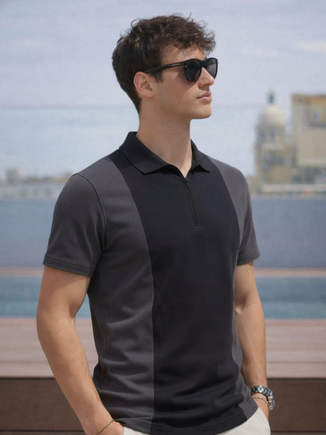 Men Cotton Polo Collar T-Shirt