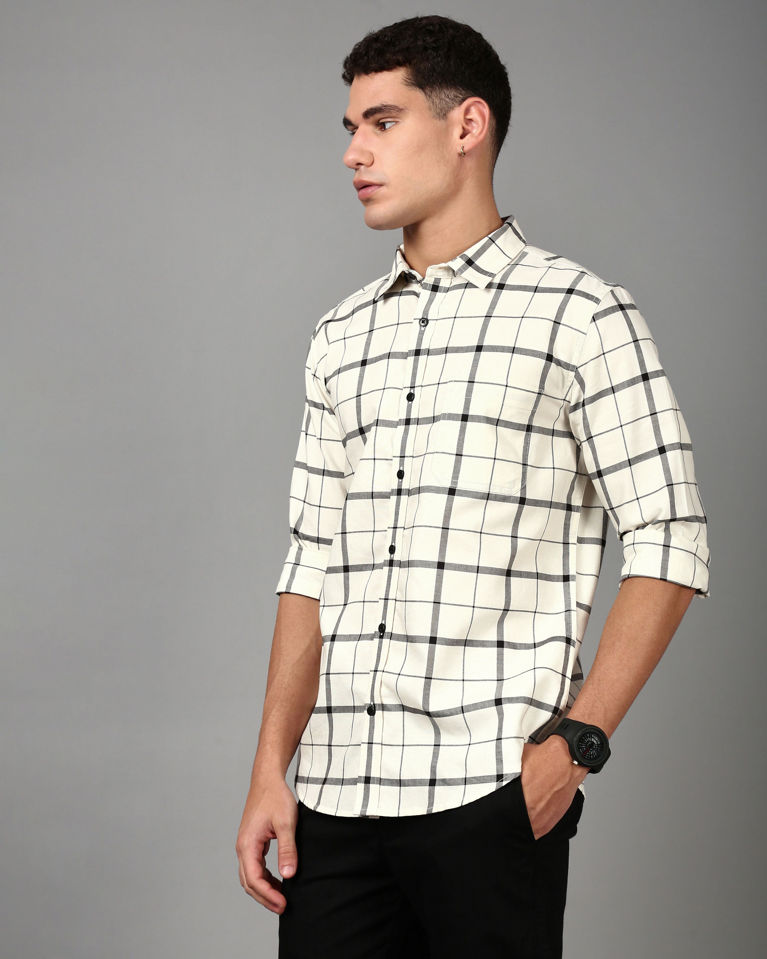 Men White Casual Shirt