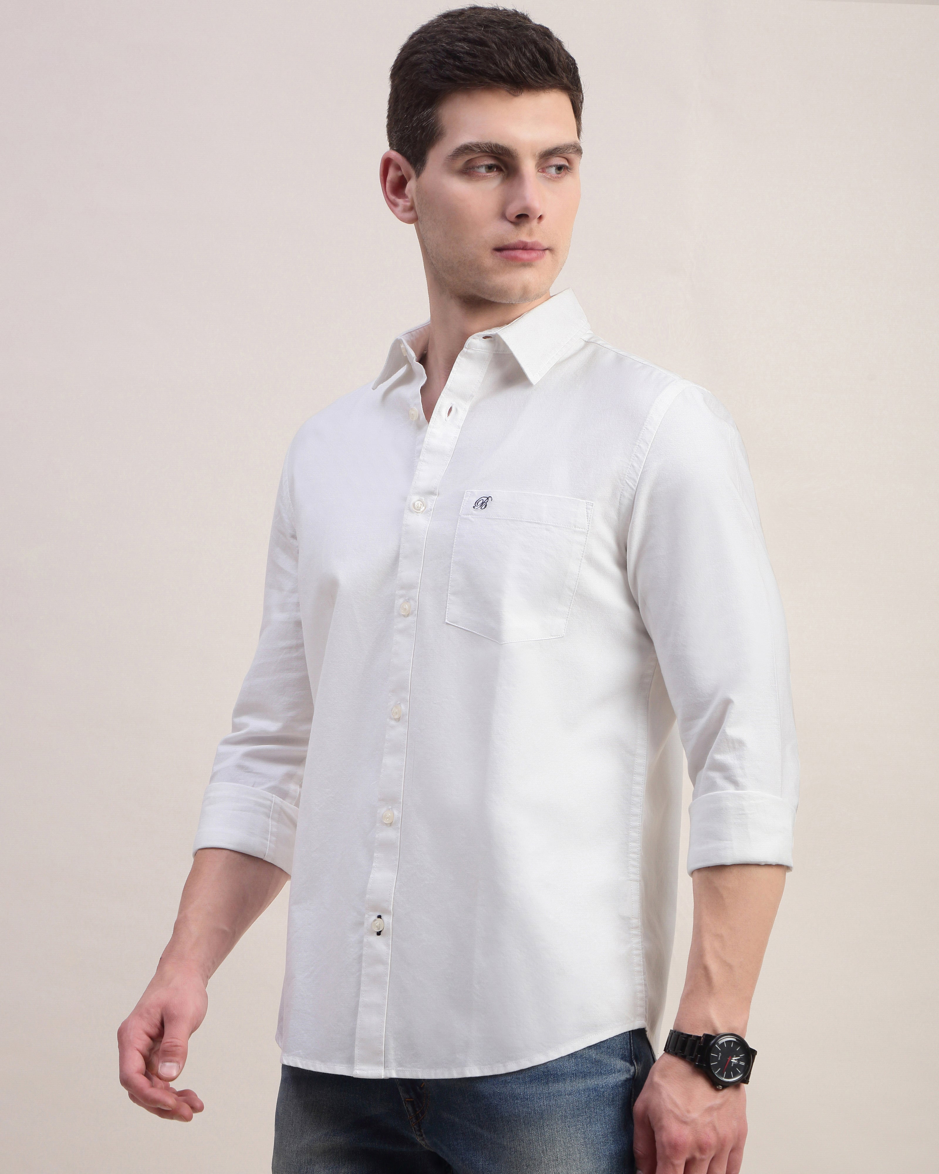 Men White Oxford Shirt