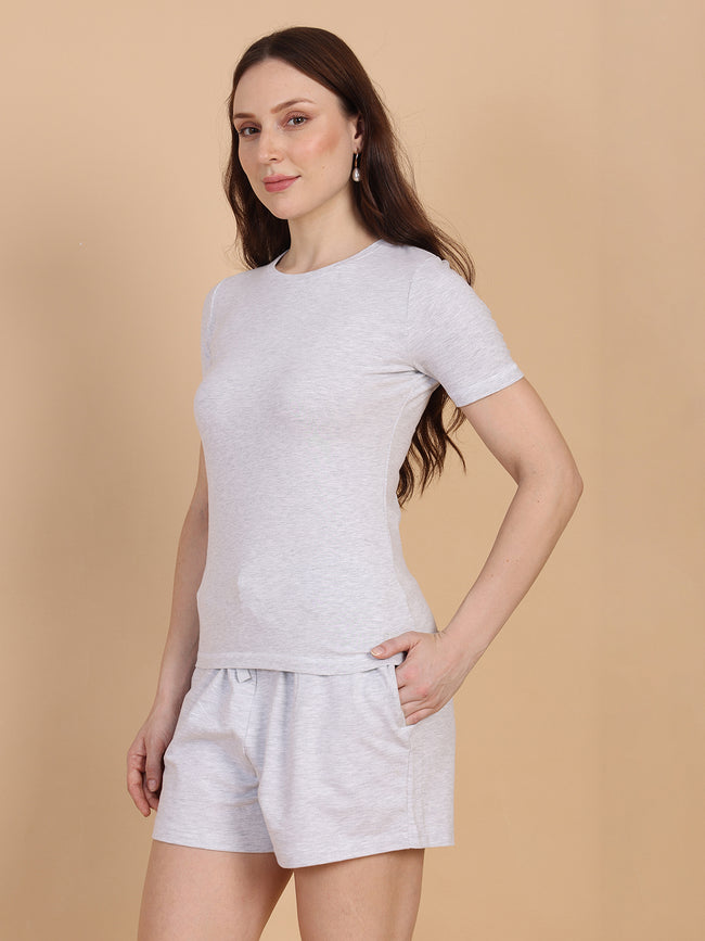 Women White Half Sleeve Top