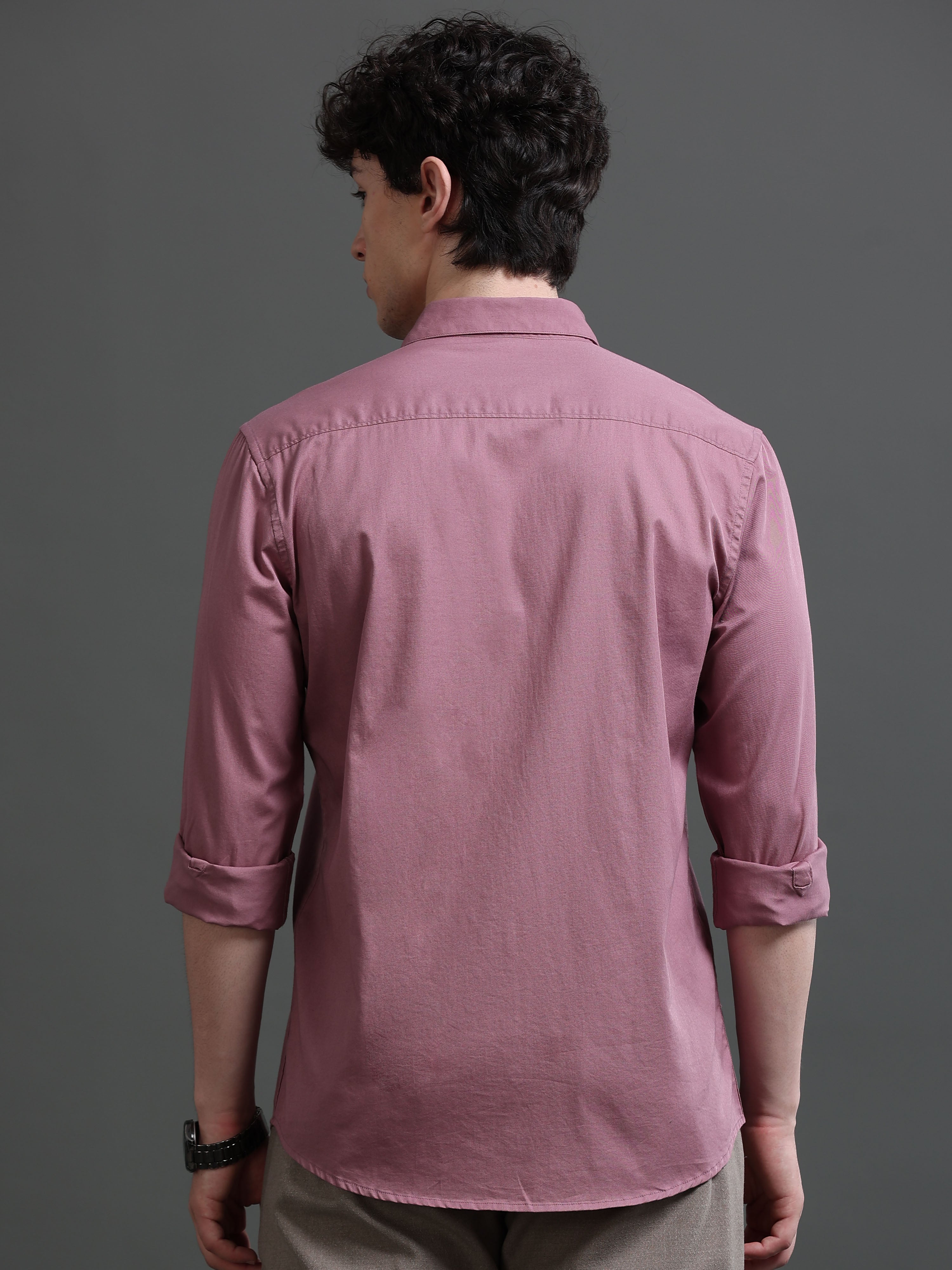 Men Mauve Solid Shirt