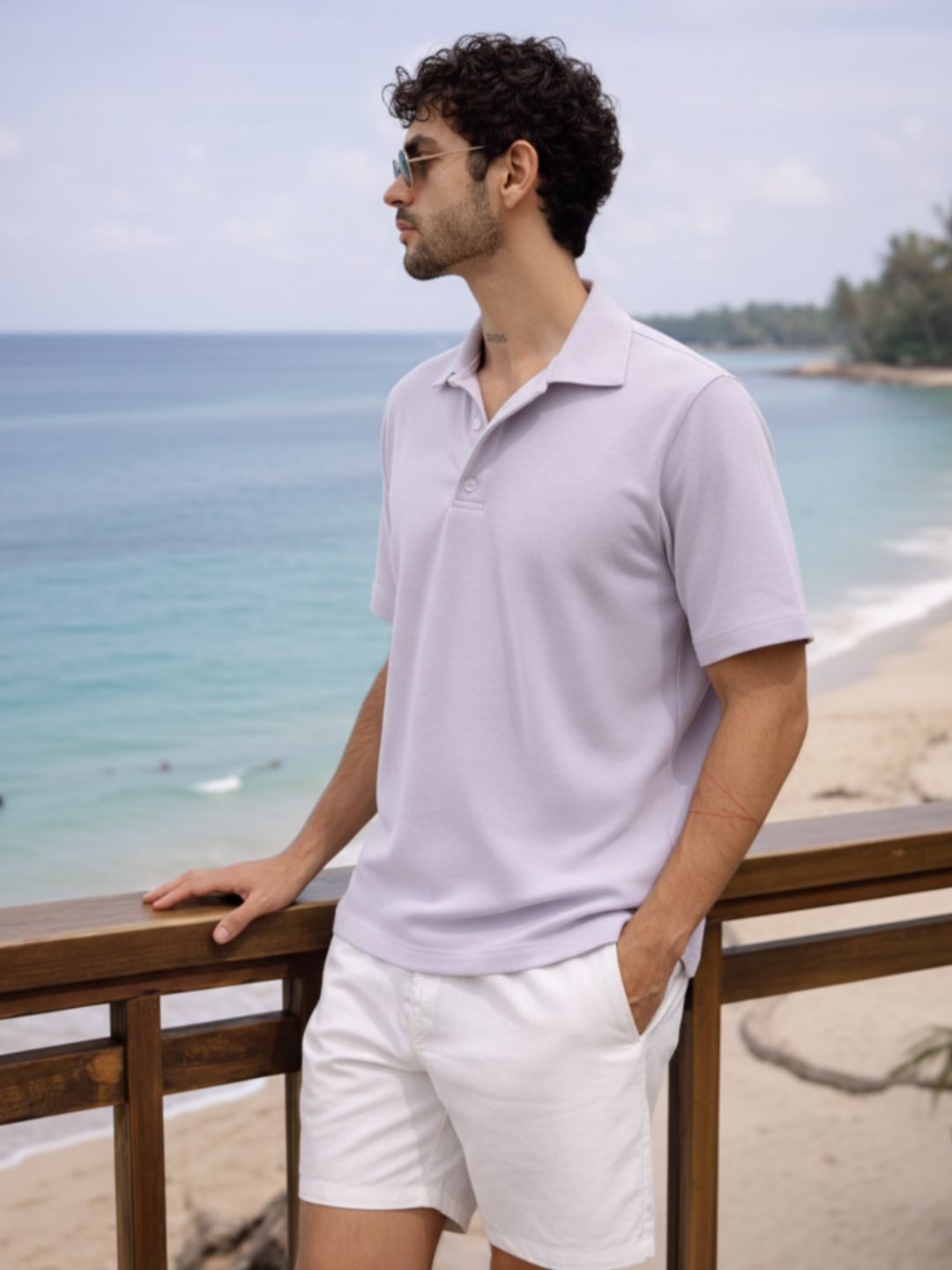 Men Cotton Polo Collar T-Shirt