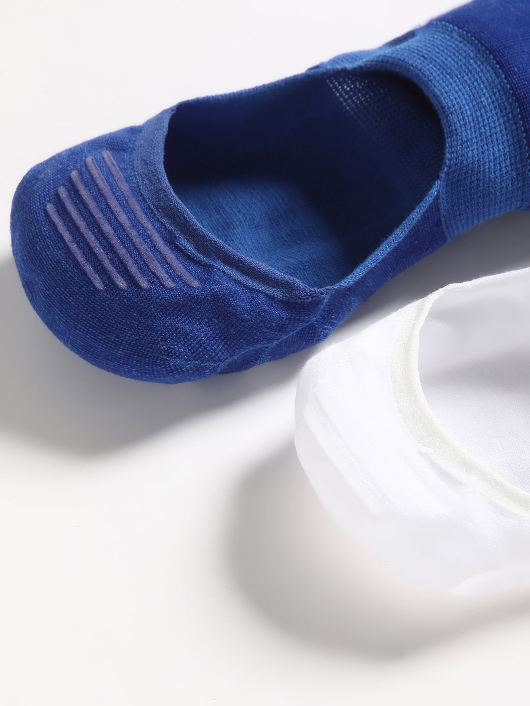Men White and Blue Shoeliner Socks_Pack Of 2