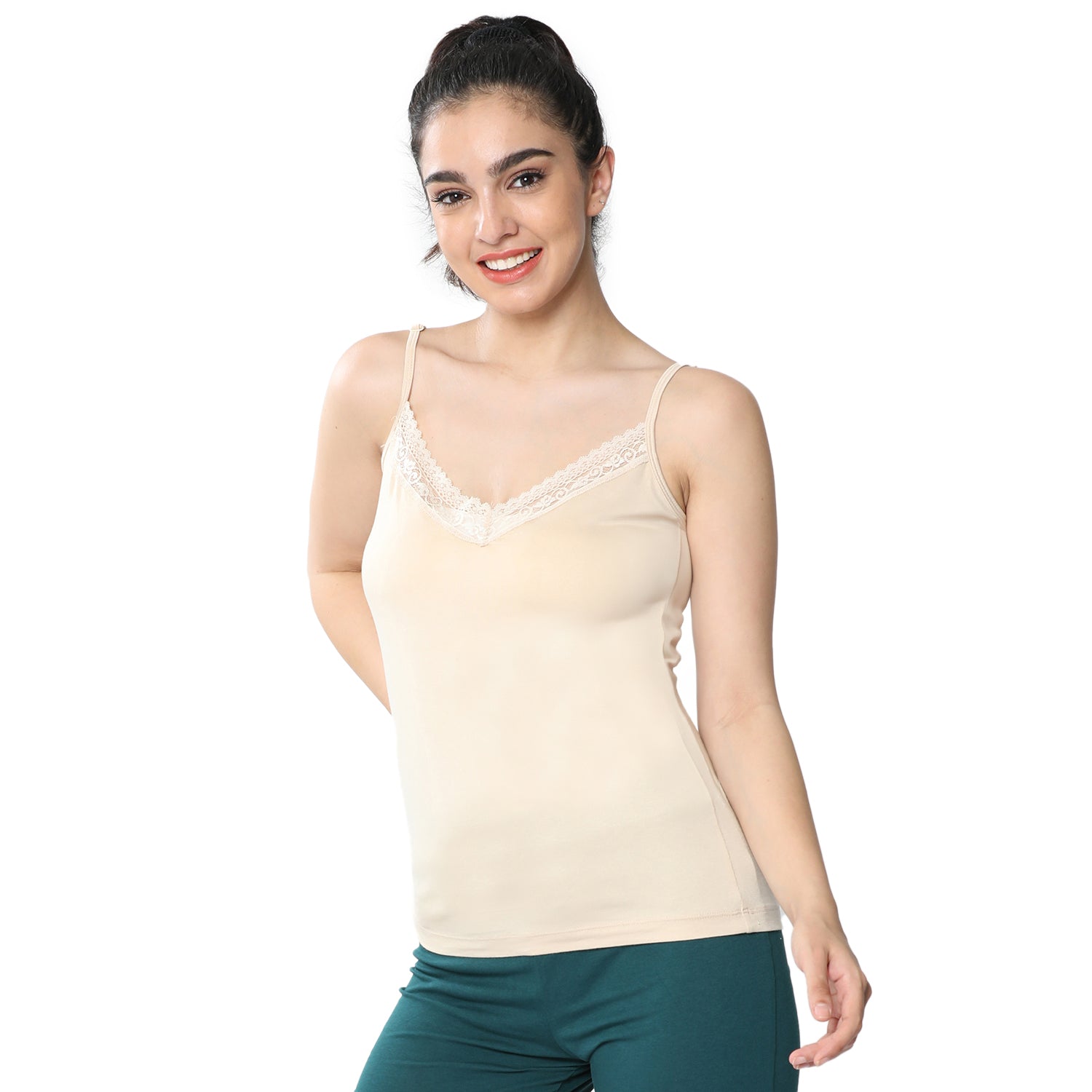 Regular Fit V-Neck Short Length Lace Camisole