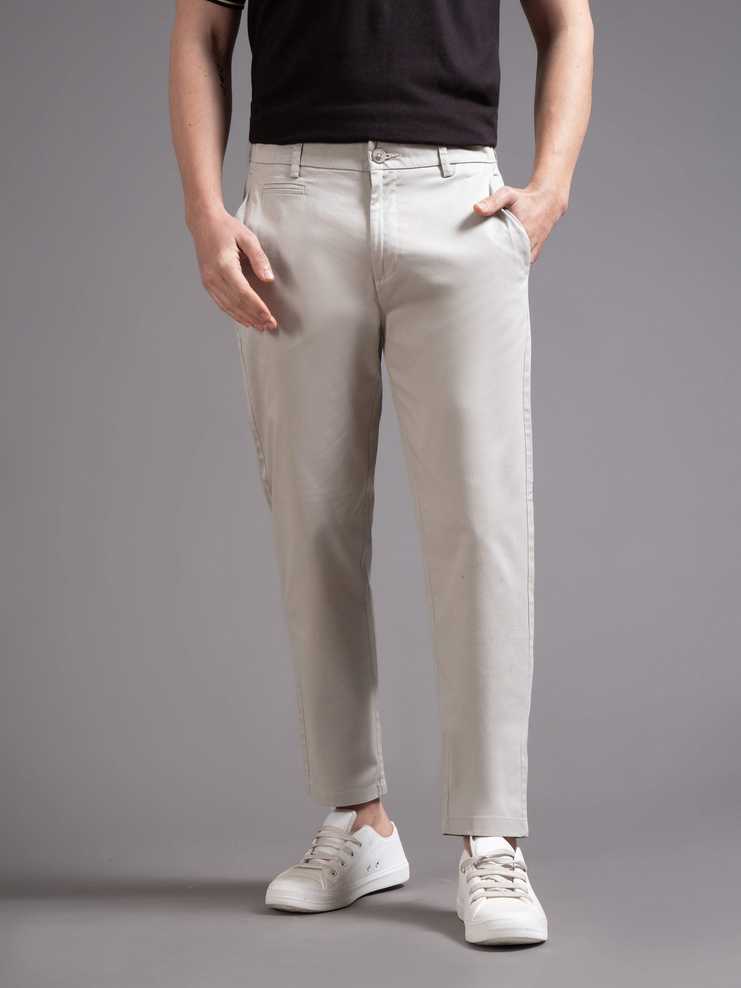 Men Grey Smart Slim Fit Chinos