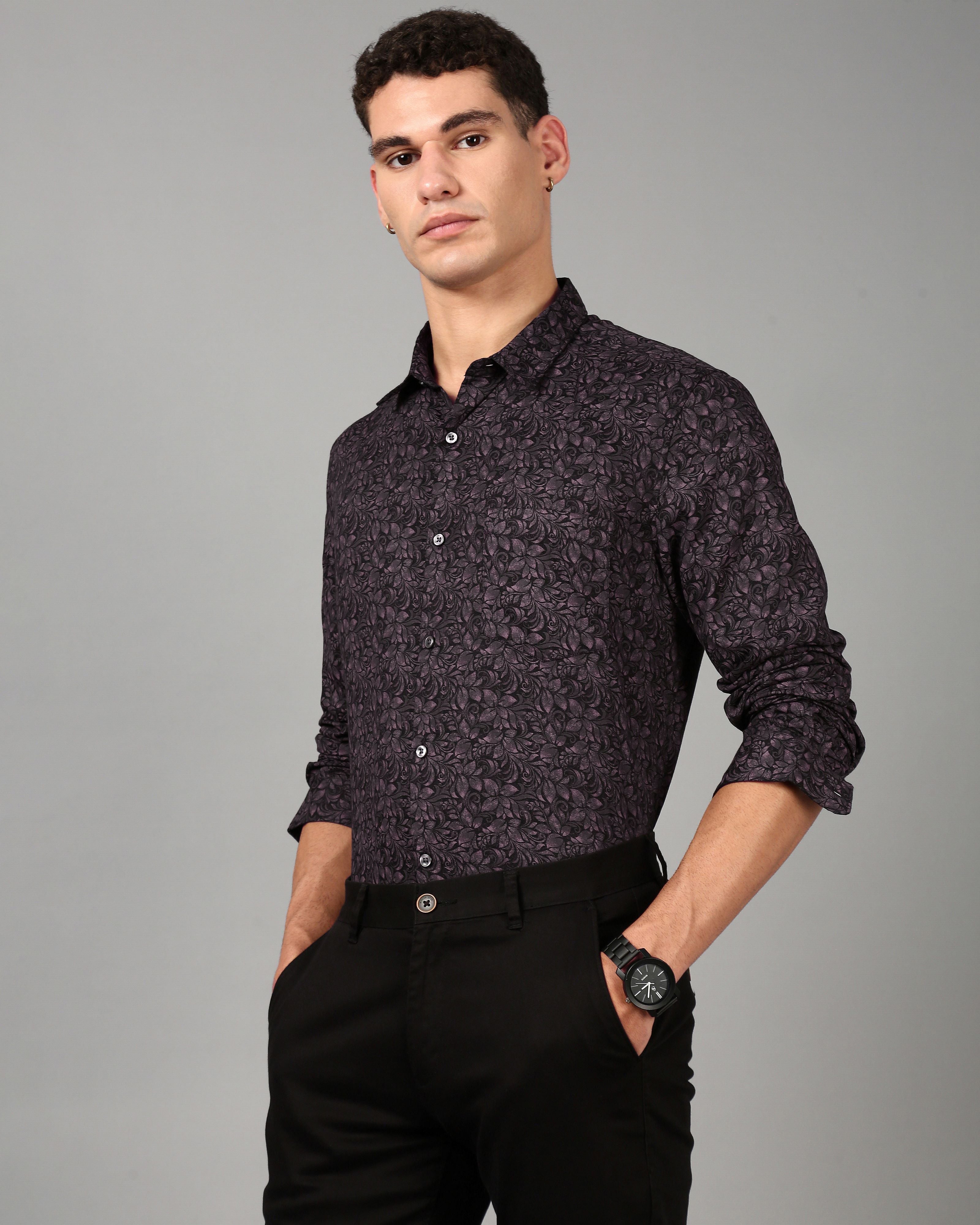 Men Brown Slim Fit Shirt