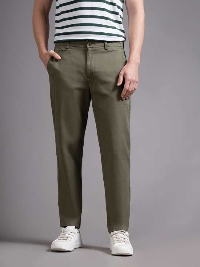 Men Green Smart Slim Fit Chinos