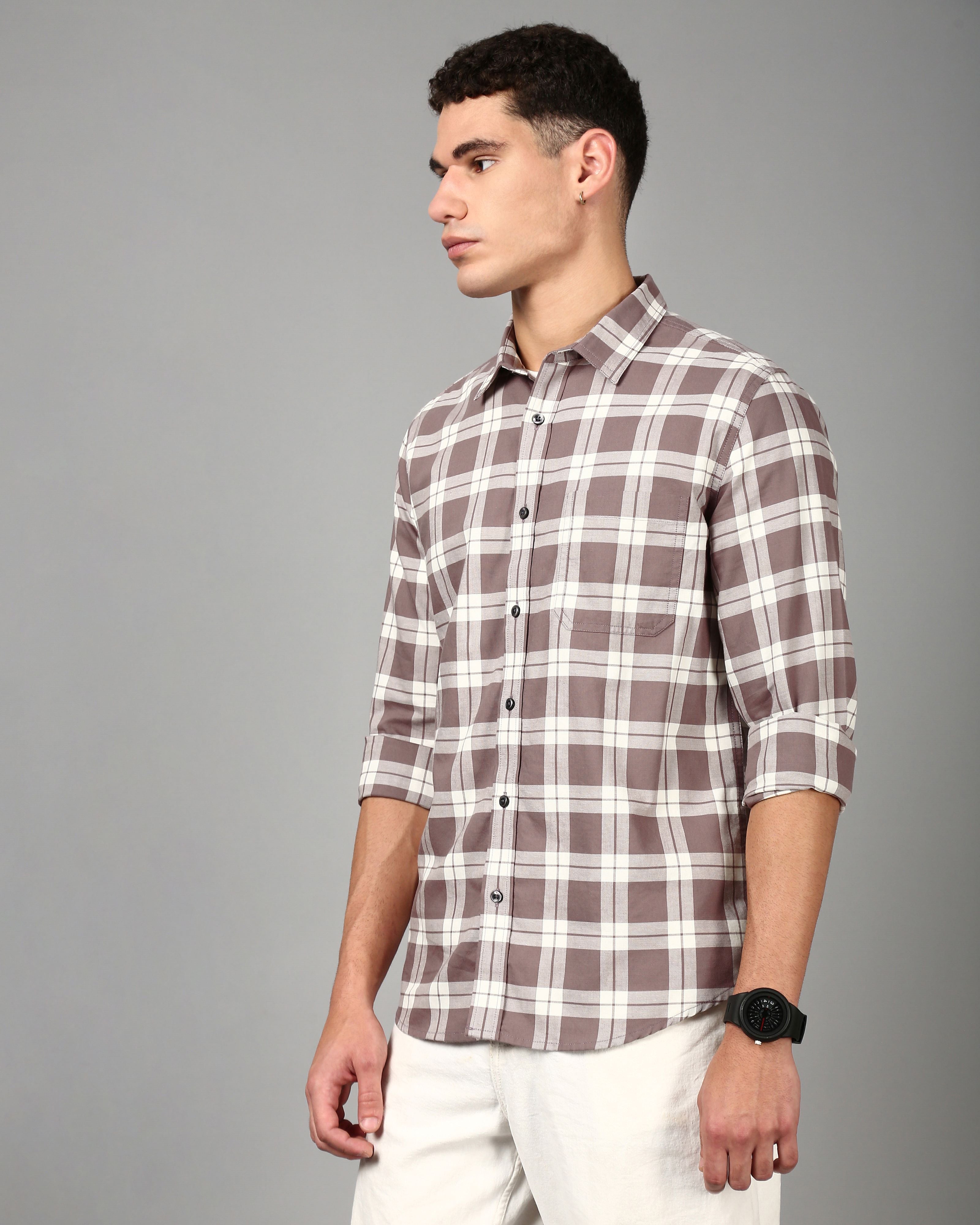 Men Purple Slim Fit Shirt