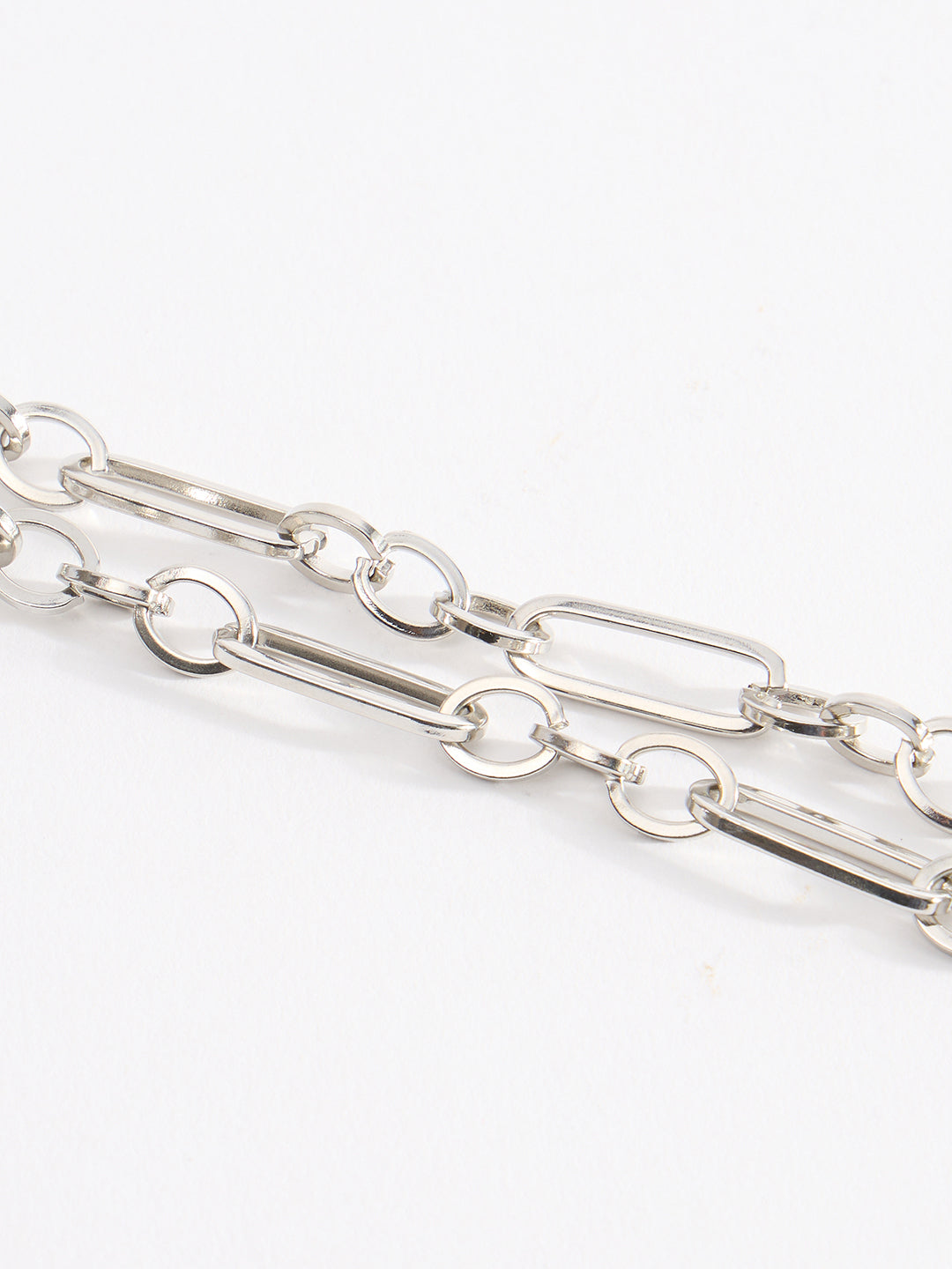 Men Rectangular Link Chain With Toggle Clasp Closure