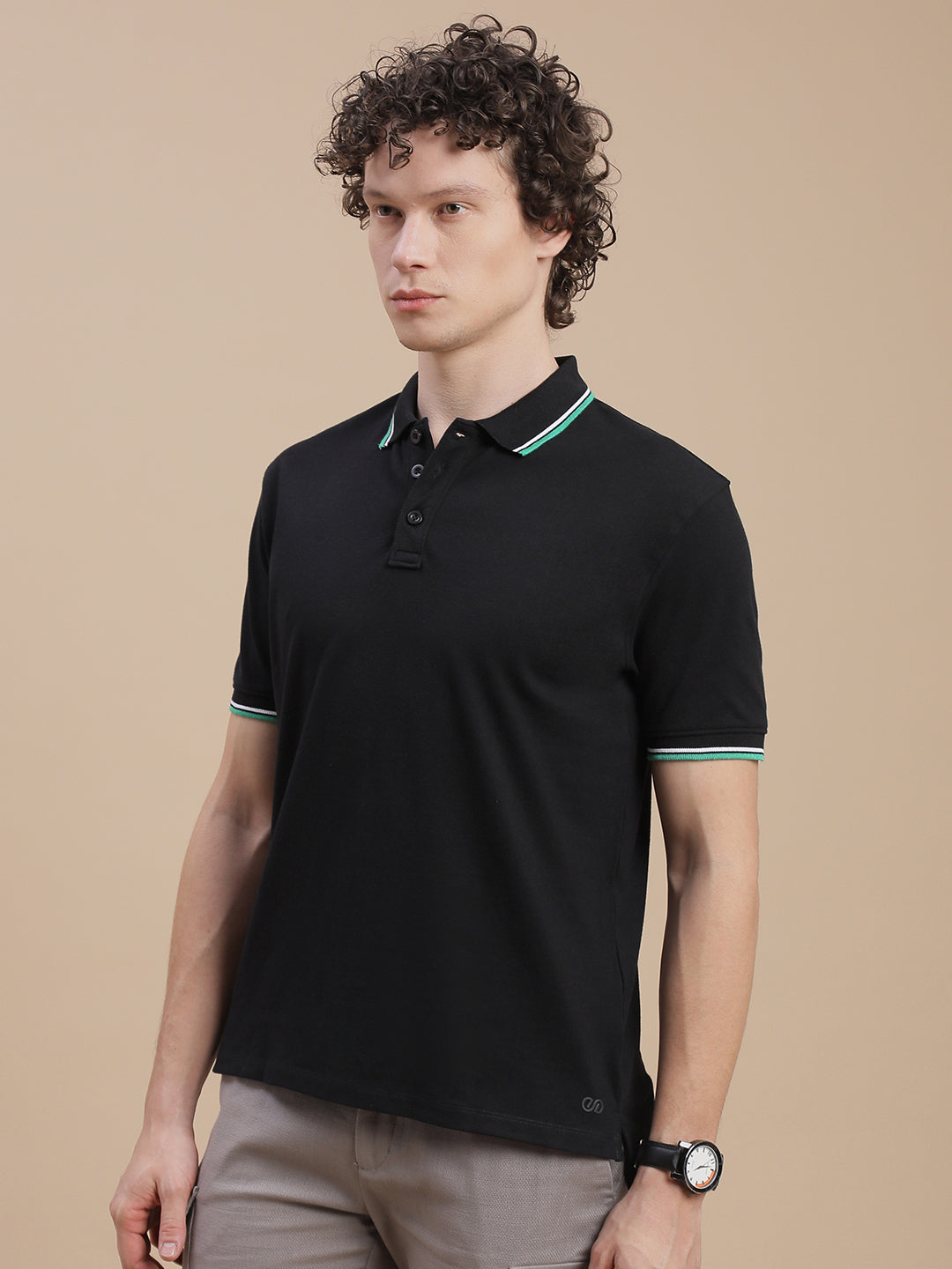 Men Black Slim Fit T-Shirt