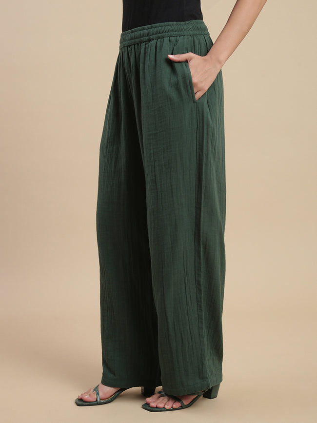 Women Green Casual Pants