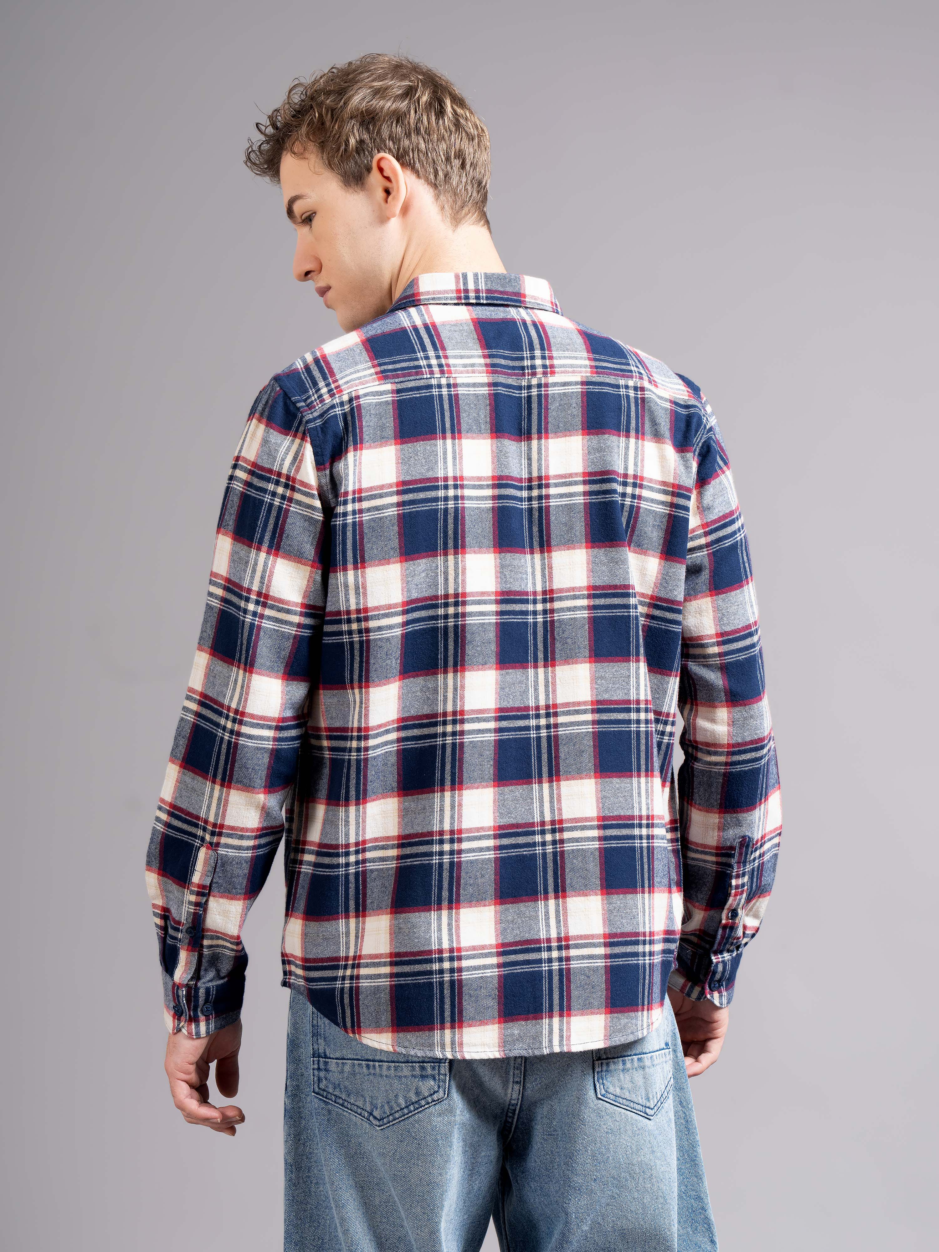 Men Multi Flannel Checked Shirt