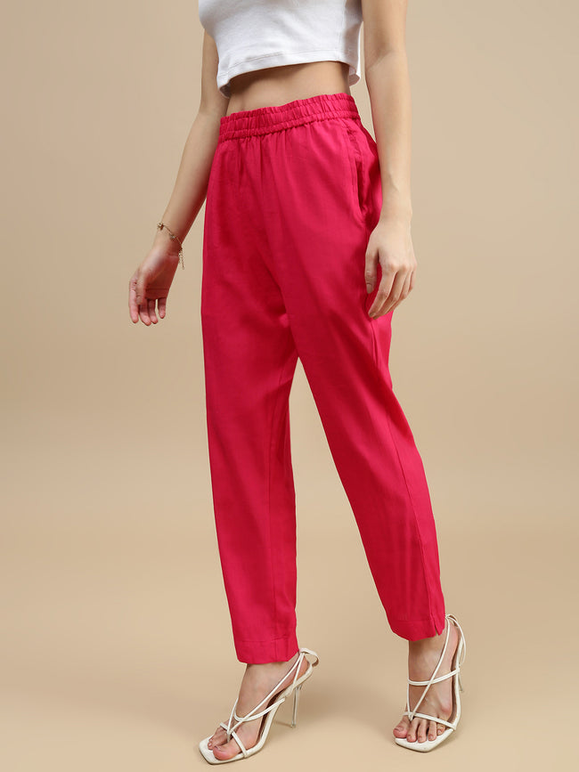 Women Pink Festive Pants