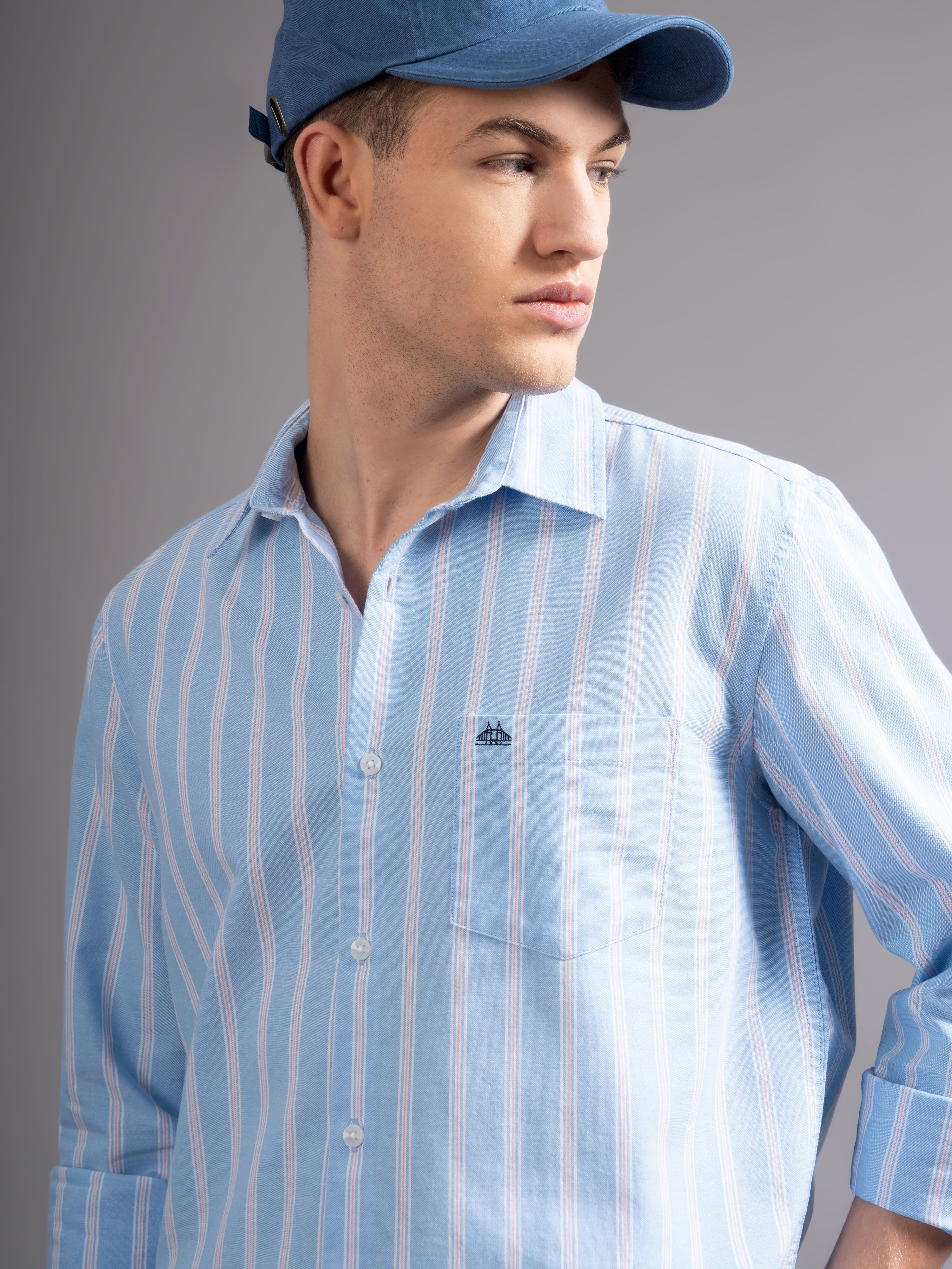 Men Blue Casual Shirt