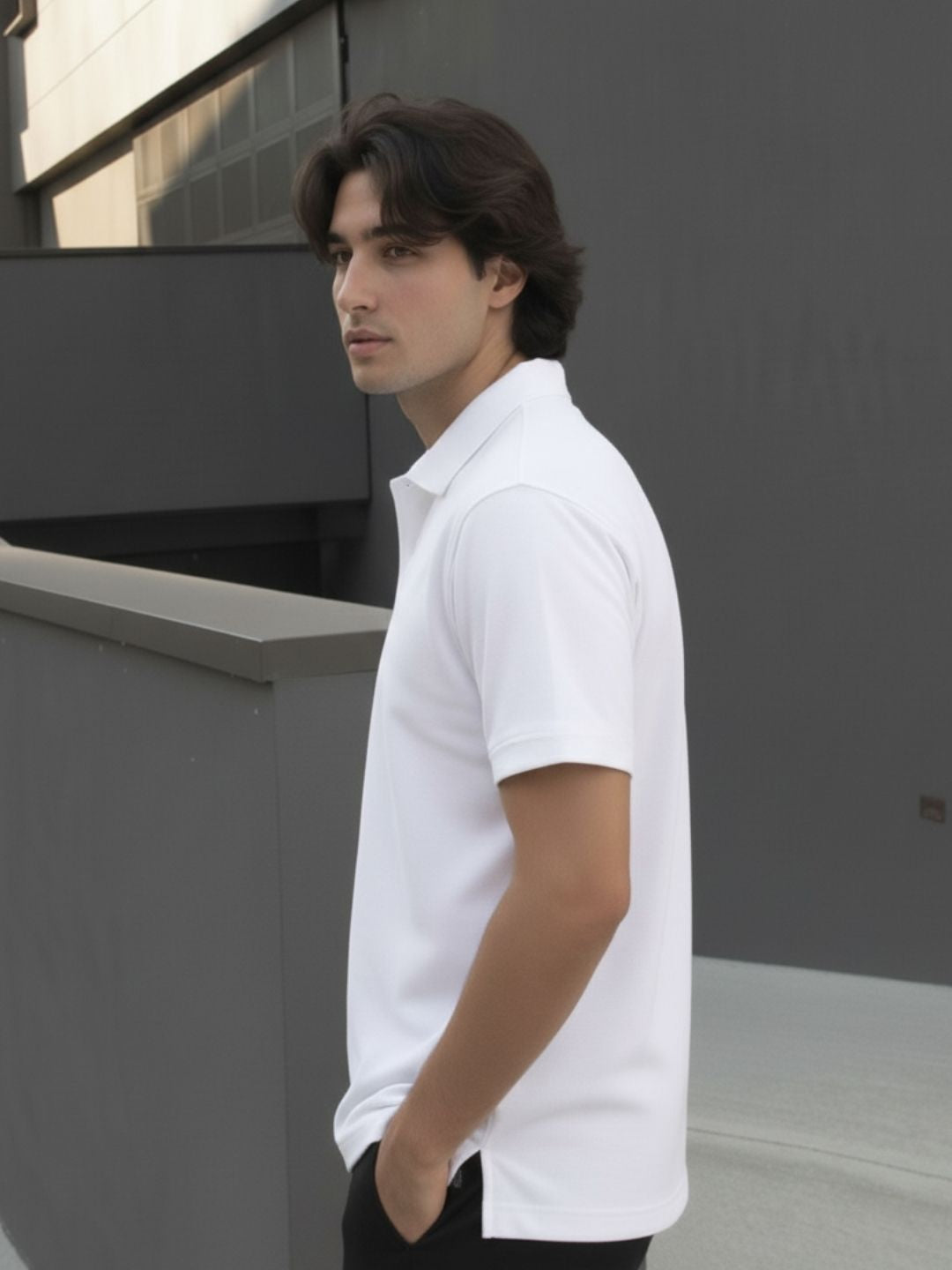 Men Cotton Polo Collar T-Shirt