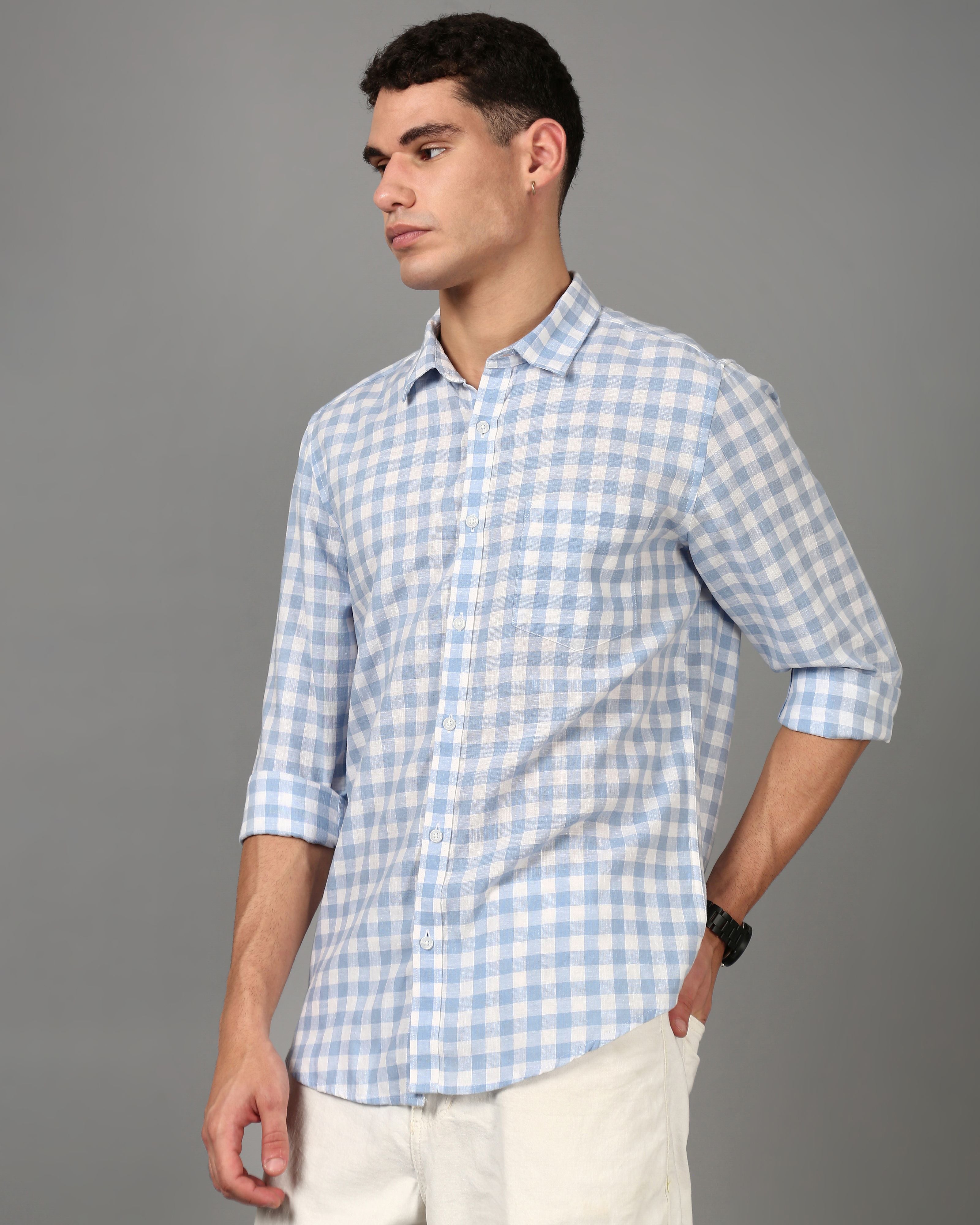 Men Blue Slim Fit Shirt