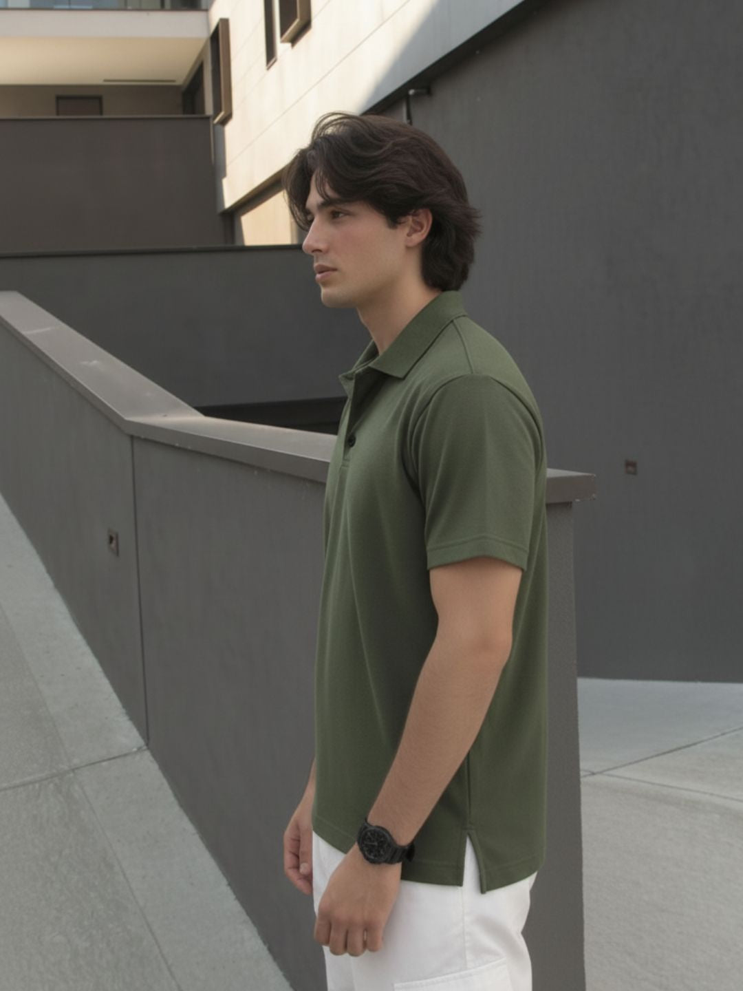 Men Cotton Polo Collar T-Shirt