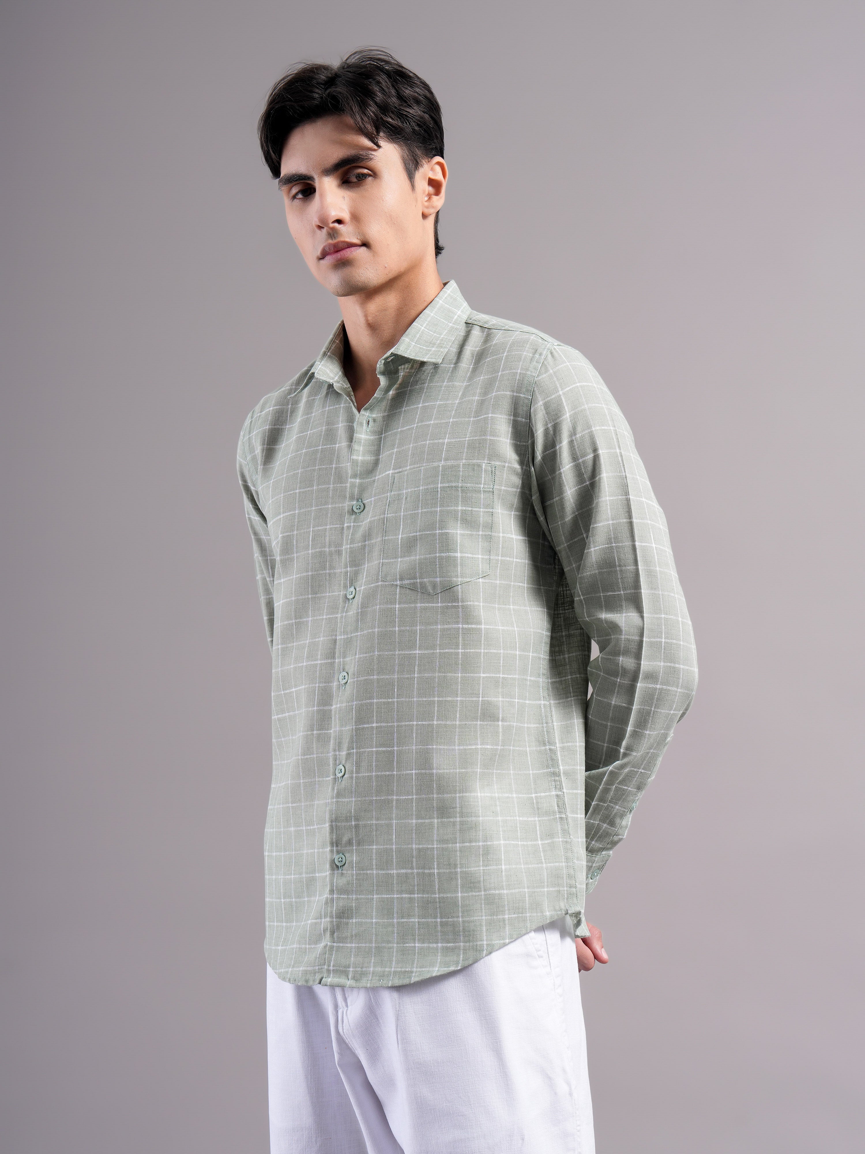 Men Polycotton Checked Shirts