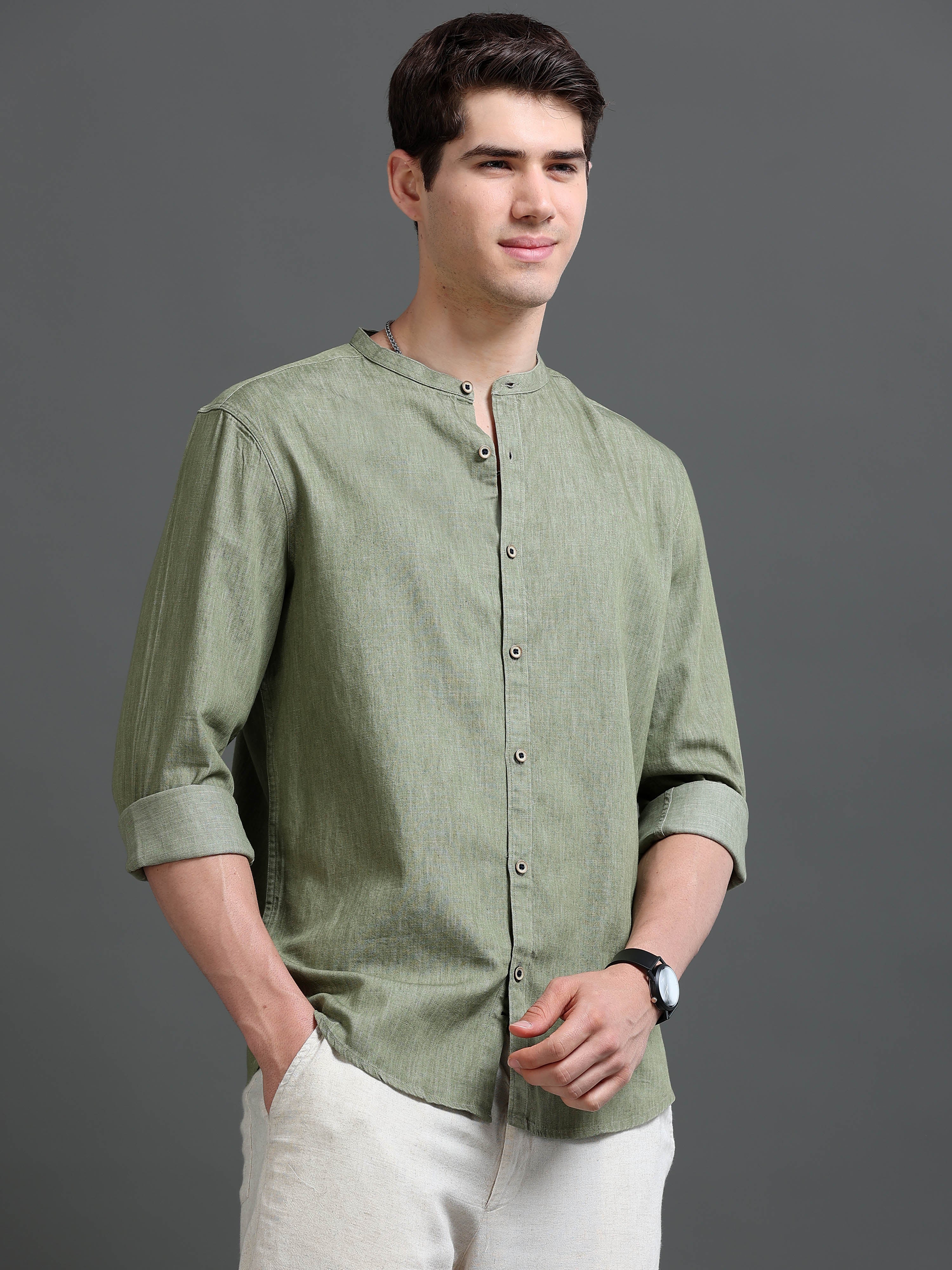 Men Olive Rupo Rainy Shirt