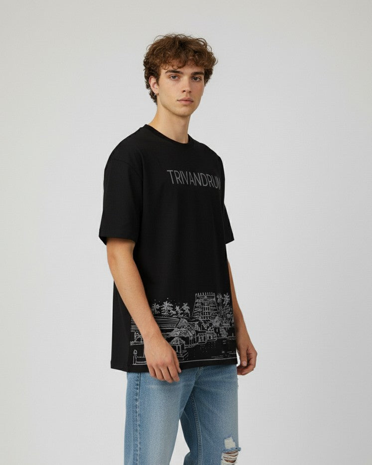 Men Printed Cotton Oversized T-Shirt