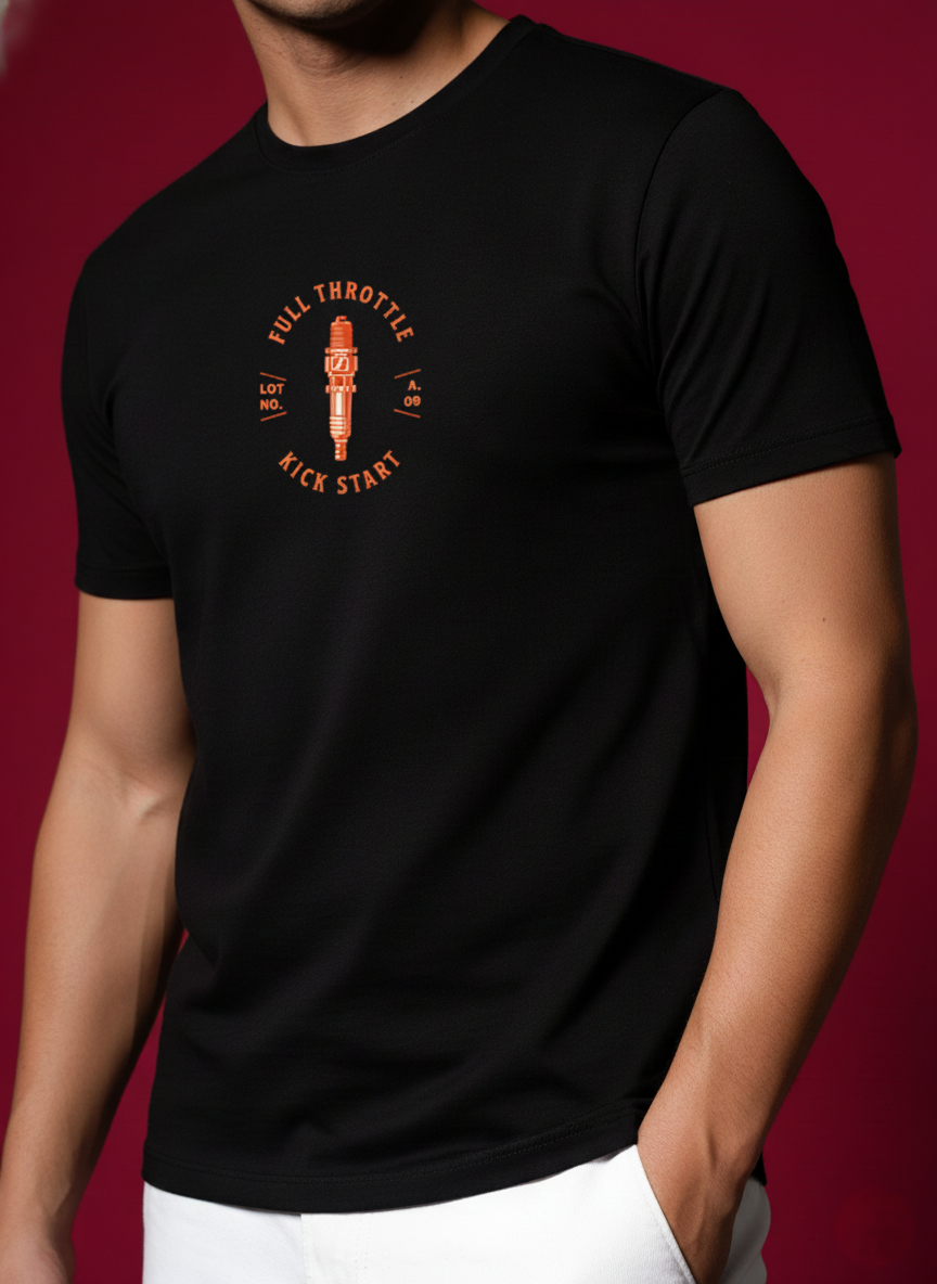 Men Round Neck Cotton T-Shirt