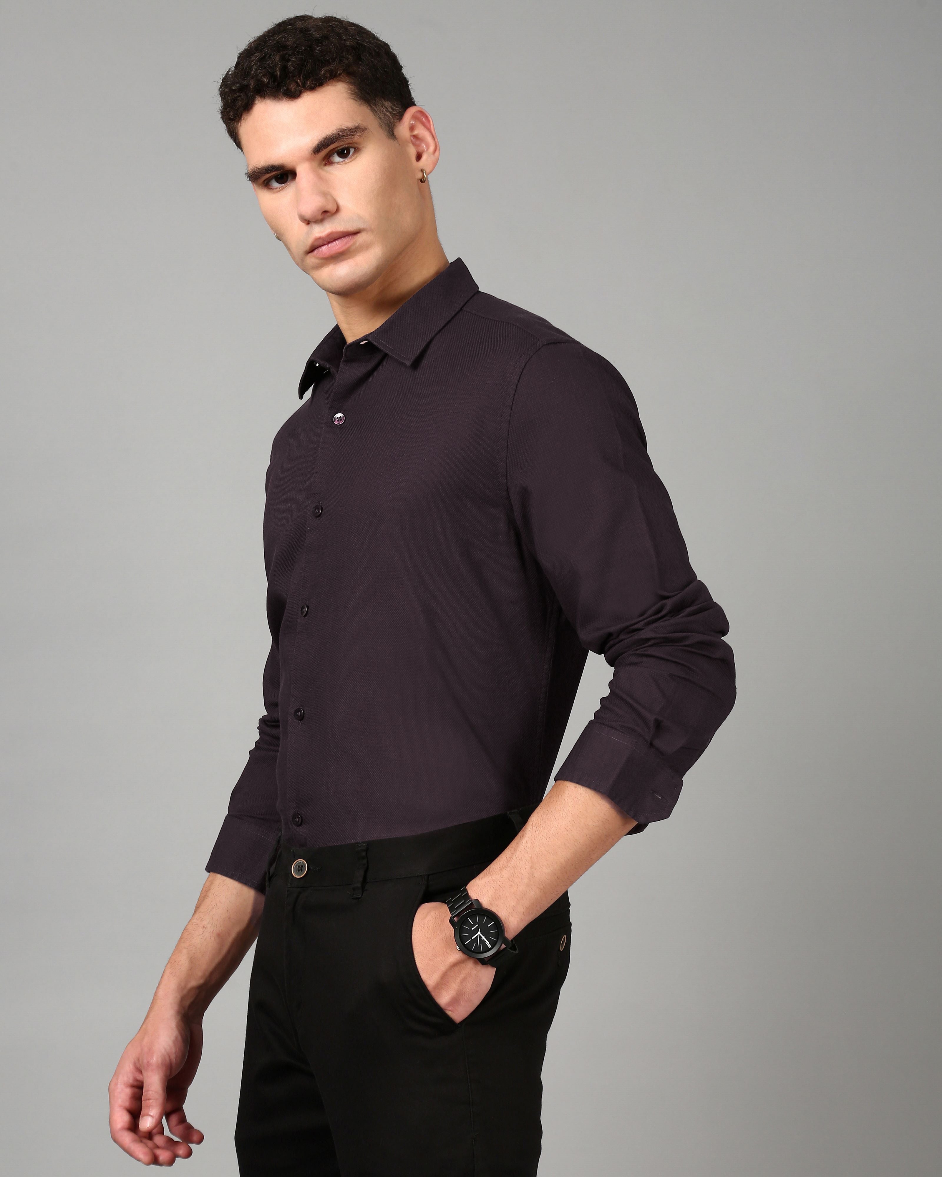 Men Wine Casual Shirt