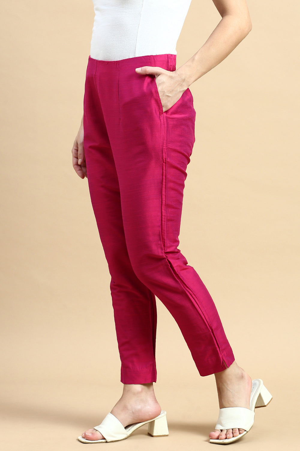 Women Pink Festive Pants