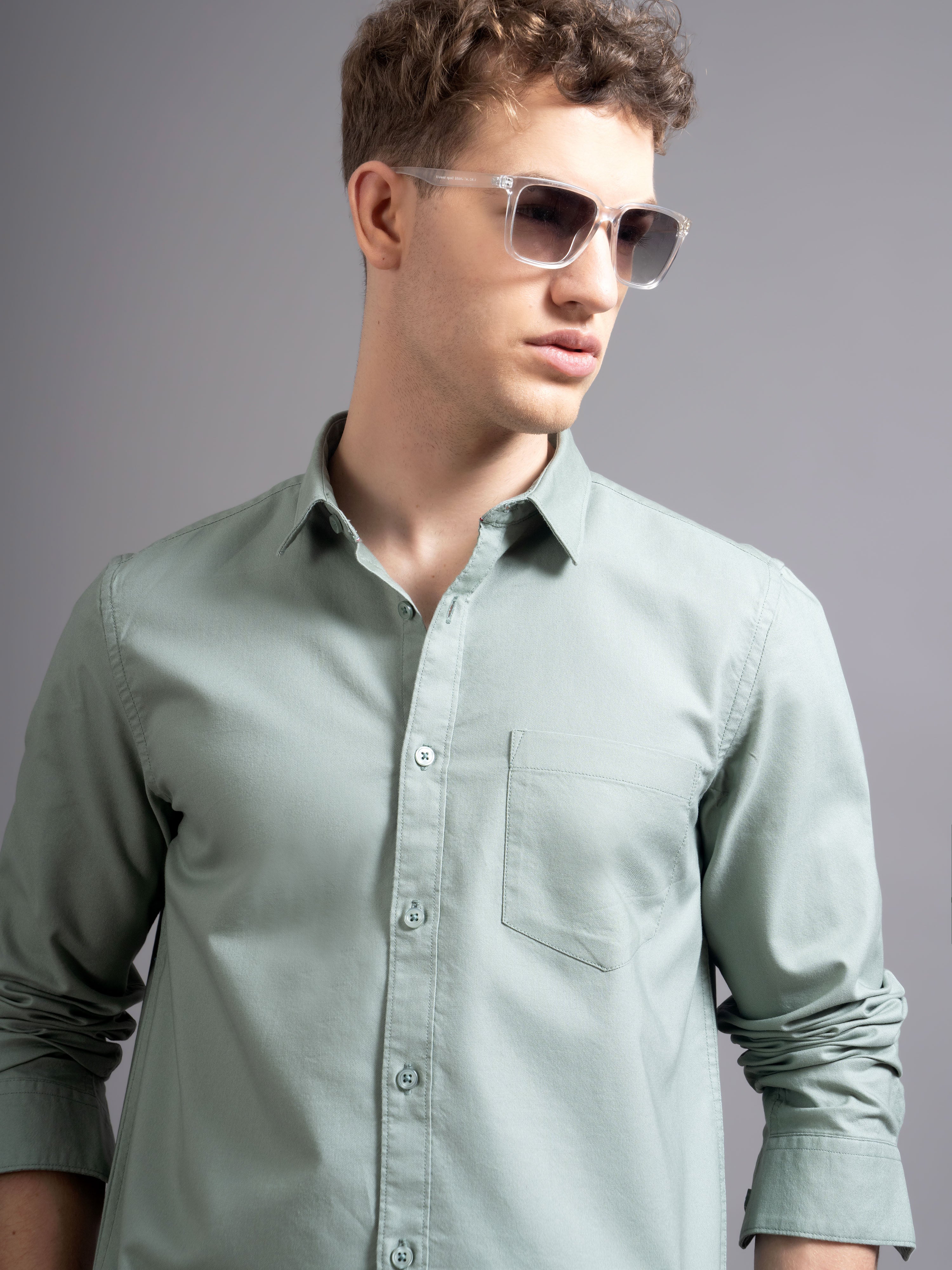 Men Green Casual Shirt
