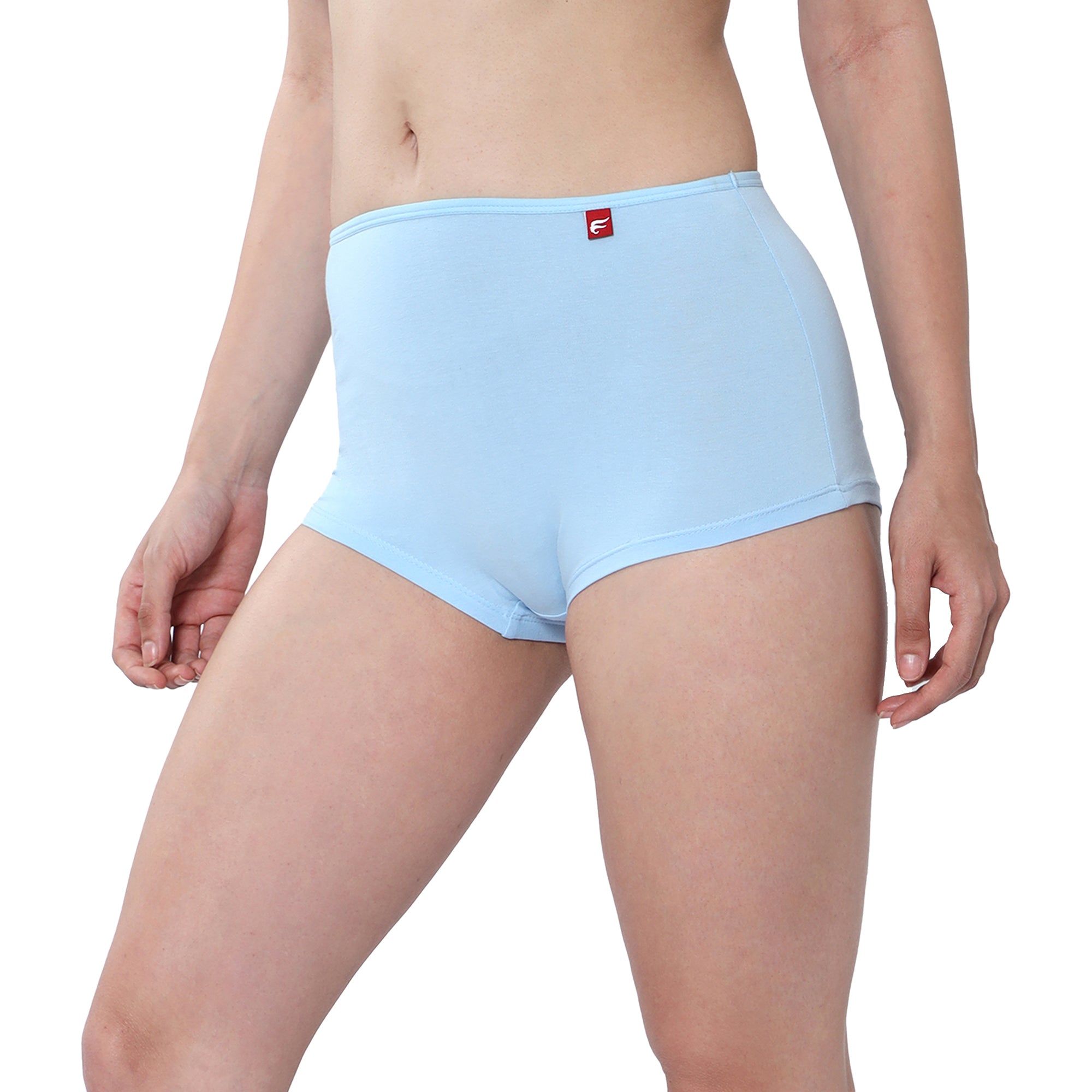 Women Blue Midrise Comfort Boyshorts