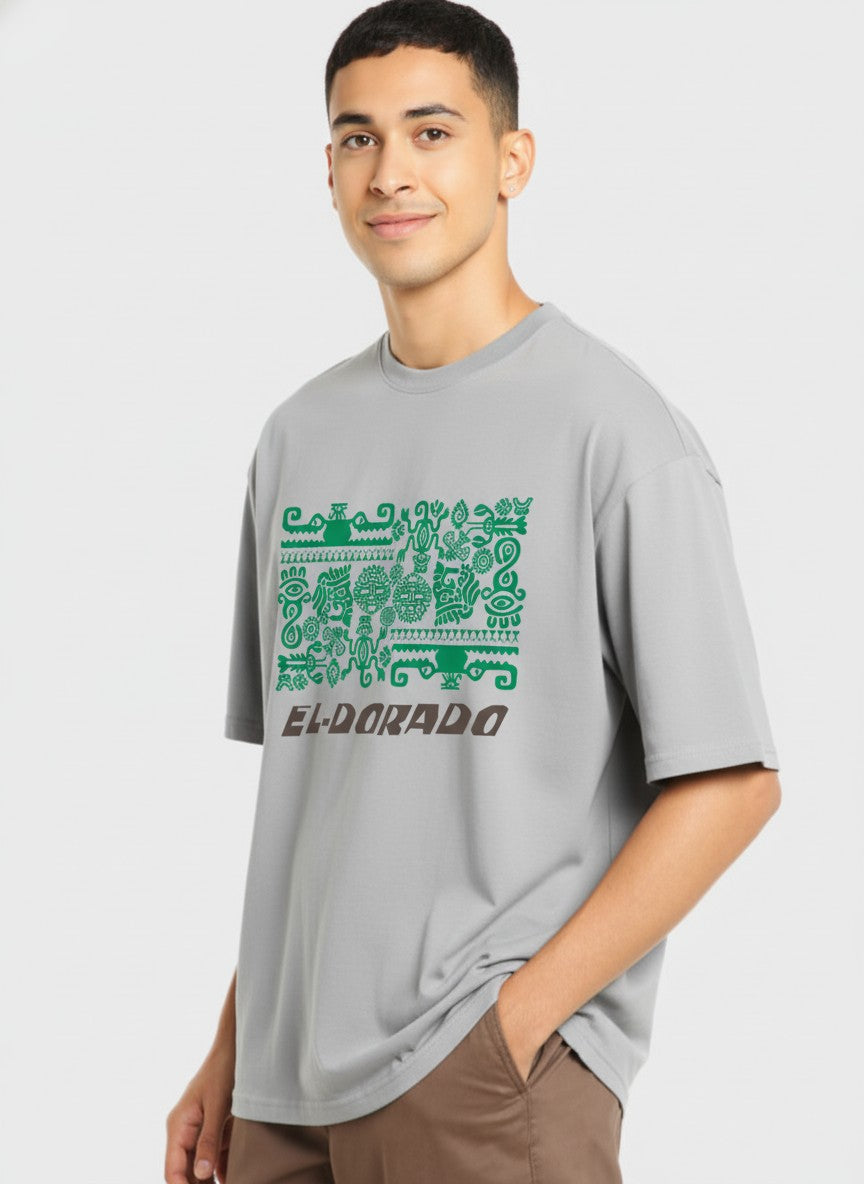 Men Oversized Cotton Tribal T-Shirt