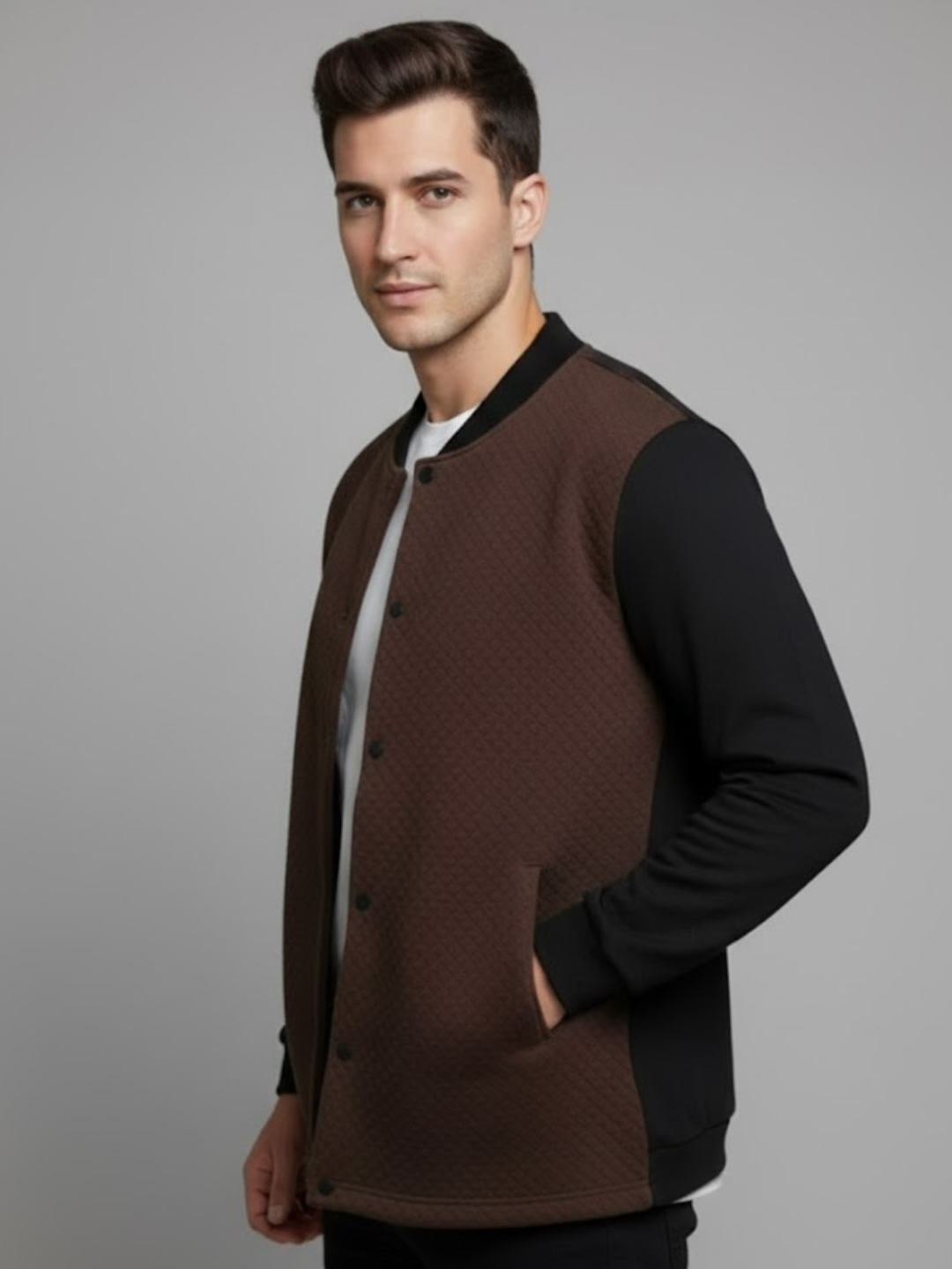 Men Colorblock Casual Jacket