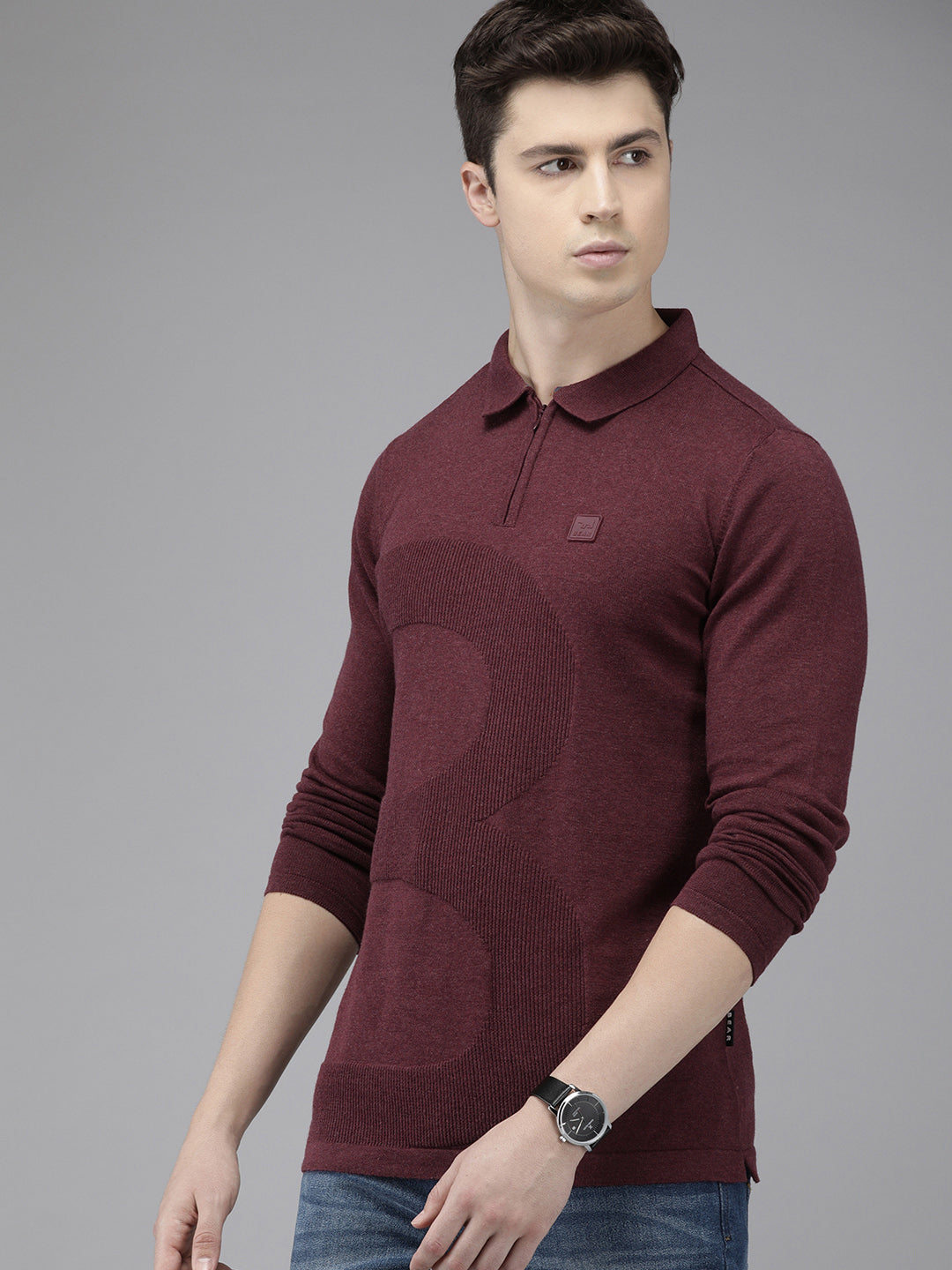 Men Ardor Edition Maroon Slim fit Pure Cotton Polo Collar T-shirt