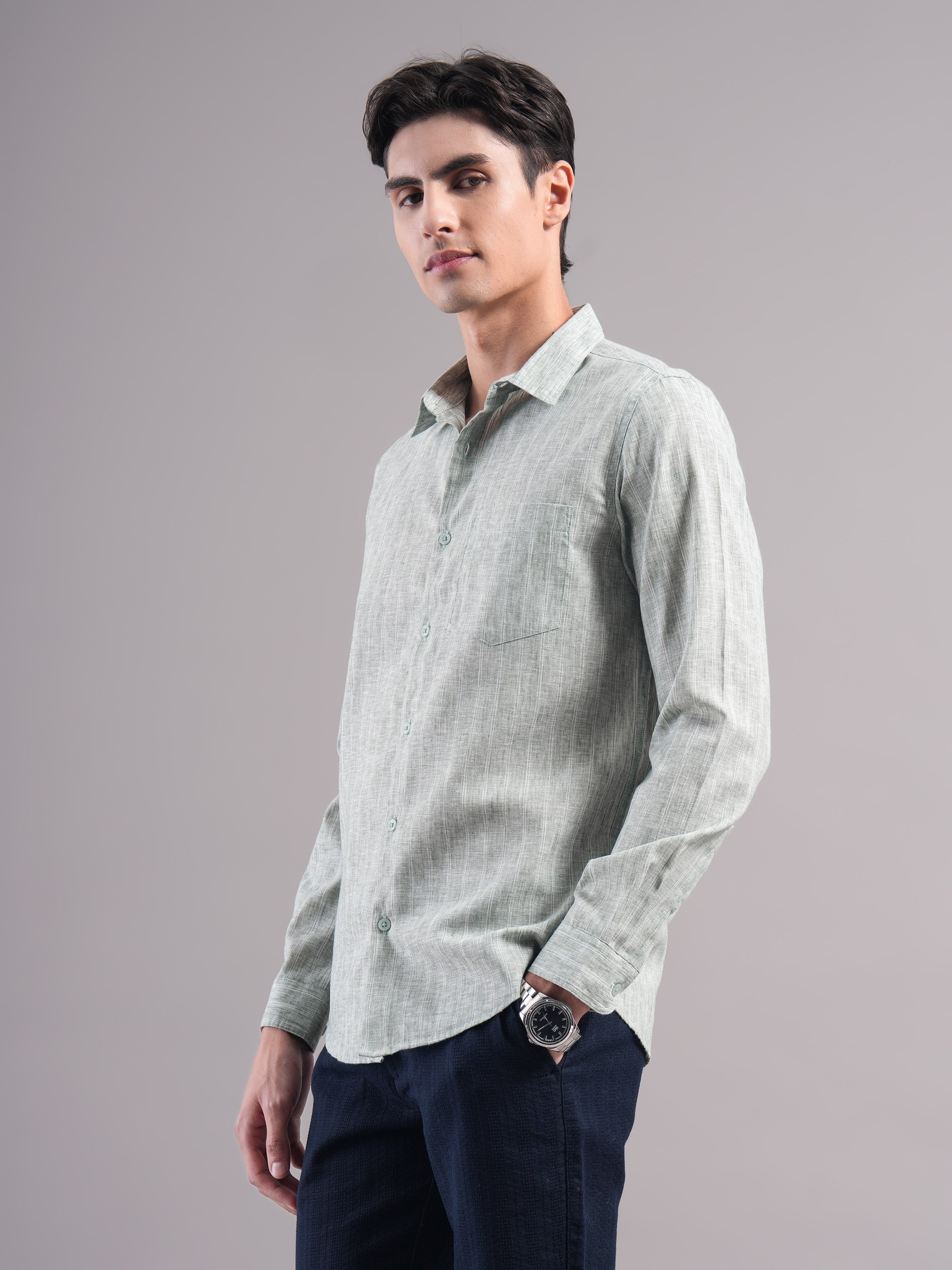 Men Polycotton Striped Shirts