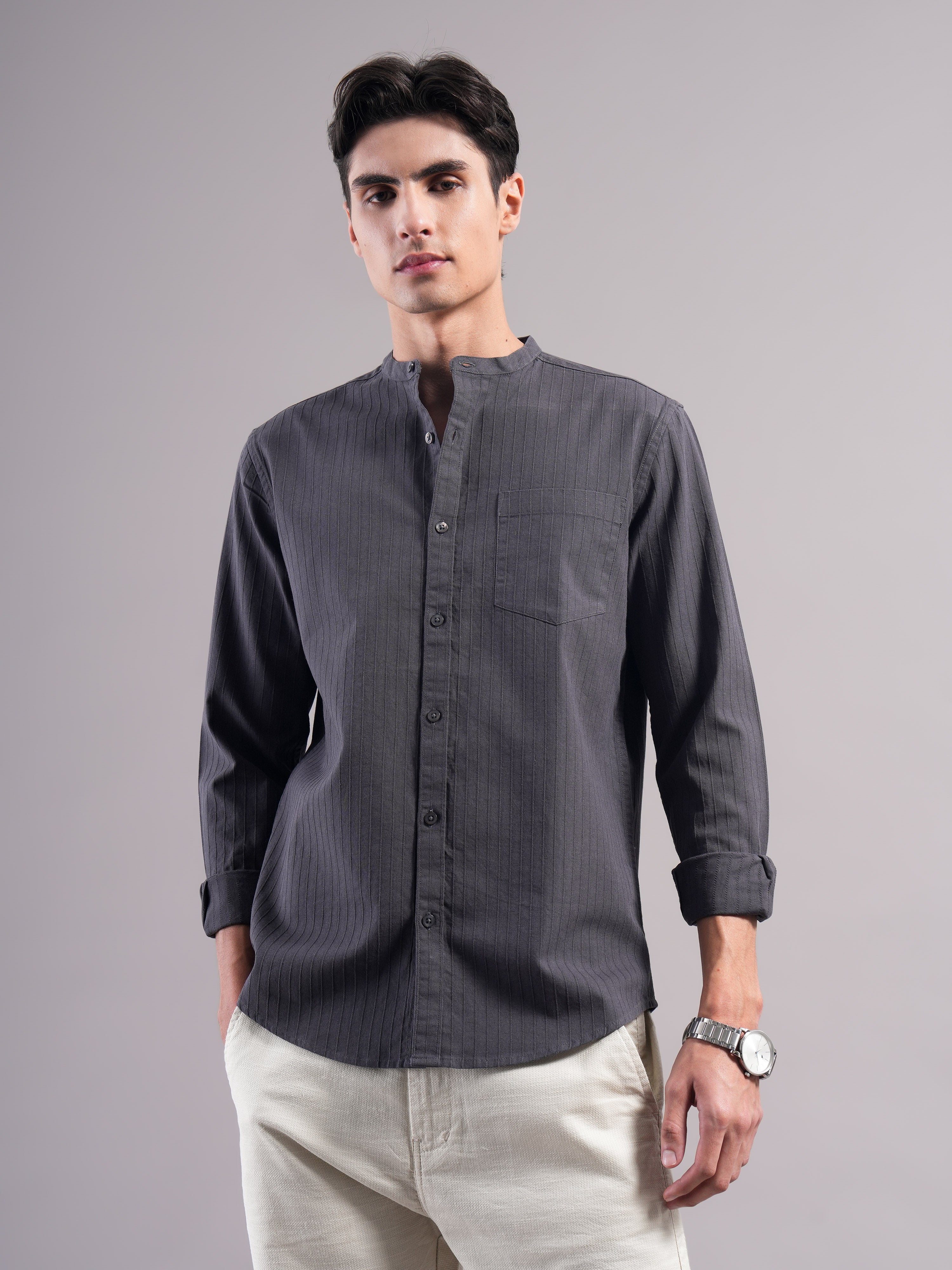 Men Cotton Striped Shirts