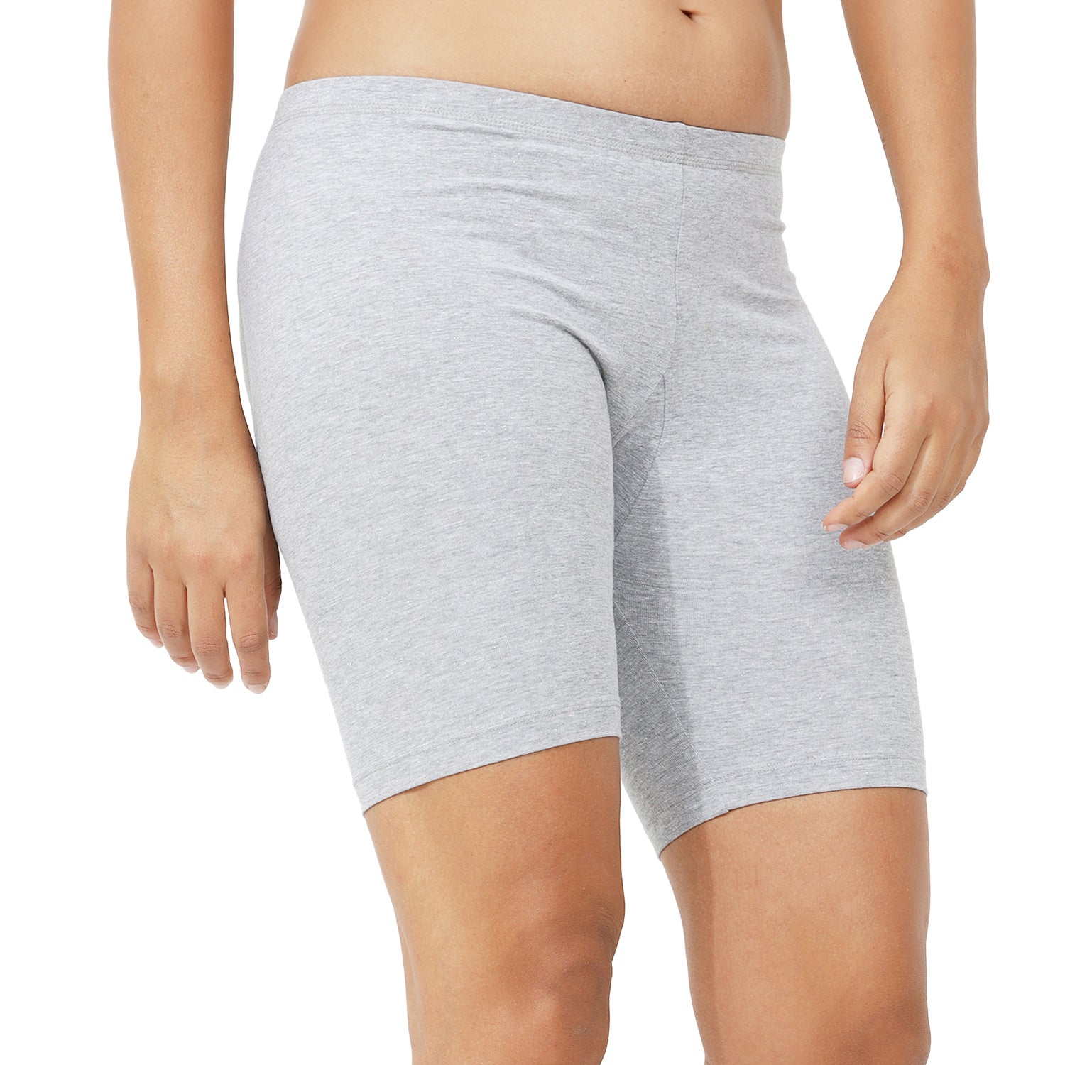 Women Grey Thigh Length Cycling Shorts