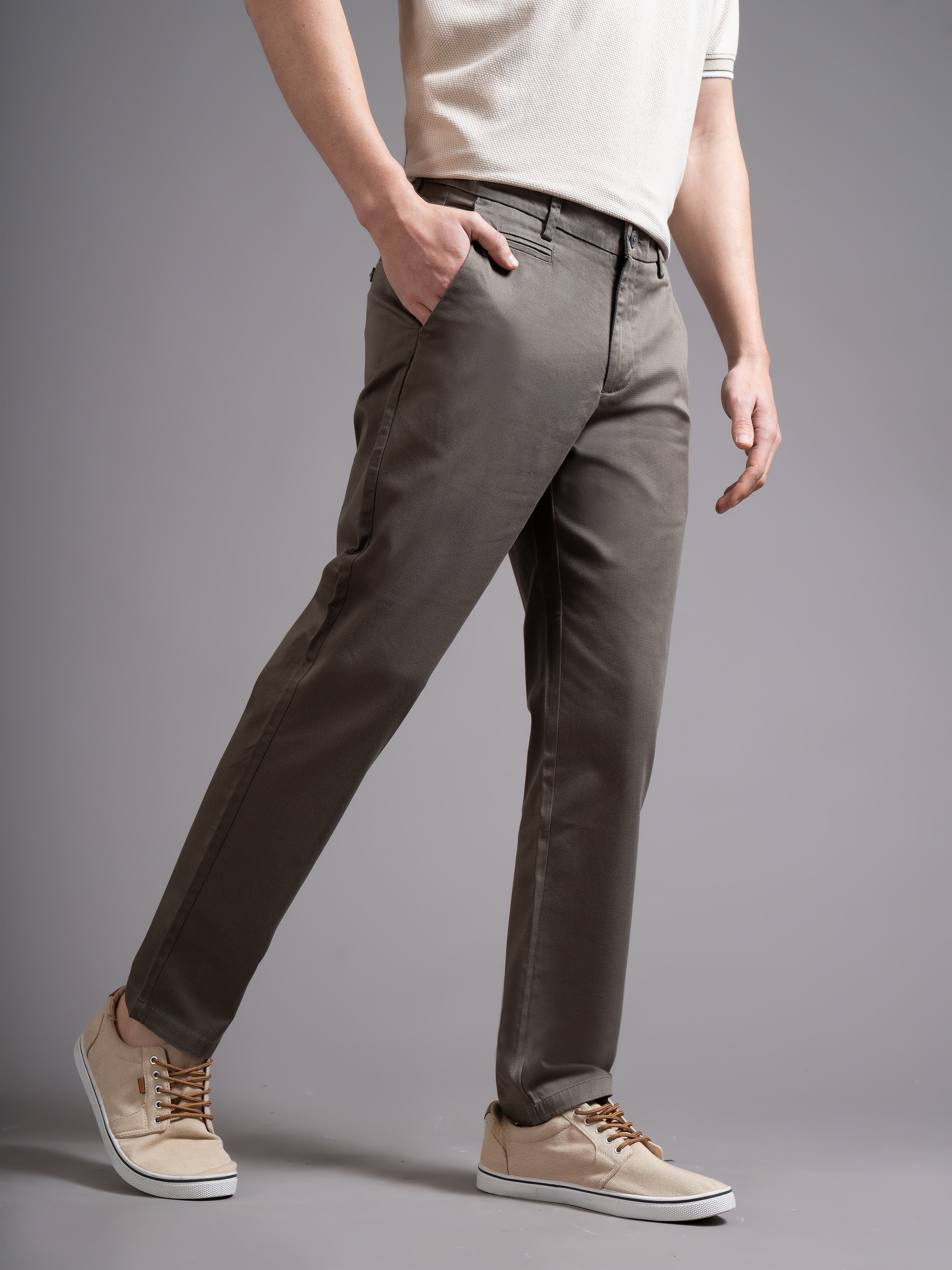 Men Green Smart Slim Fit Chinos