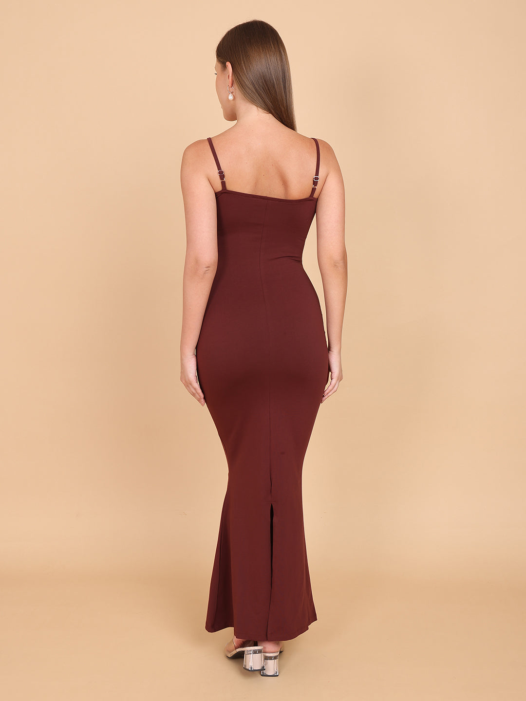 Women Brown Cami Maxi Dress