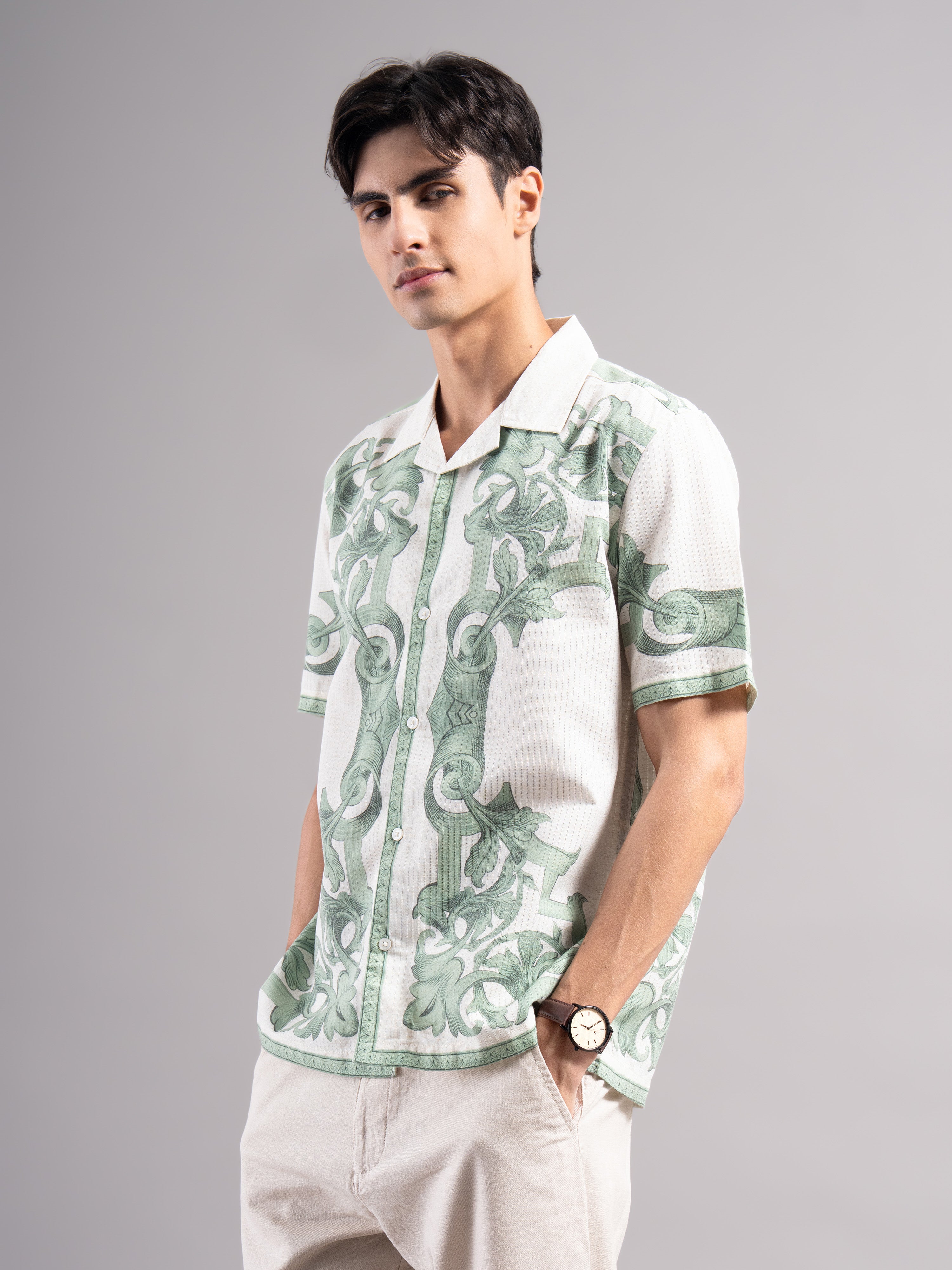 Men Polyester Printed Shirts