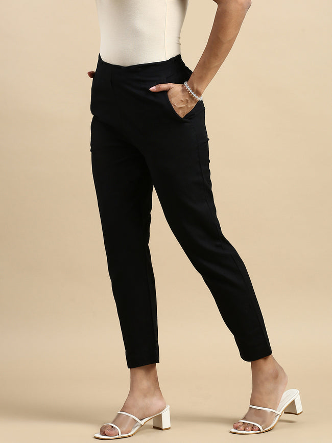 Women Black Casual Pants