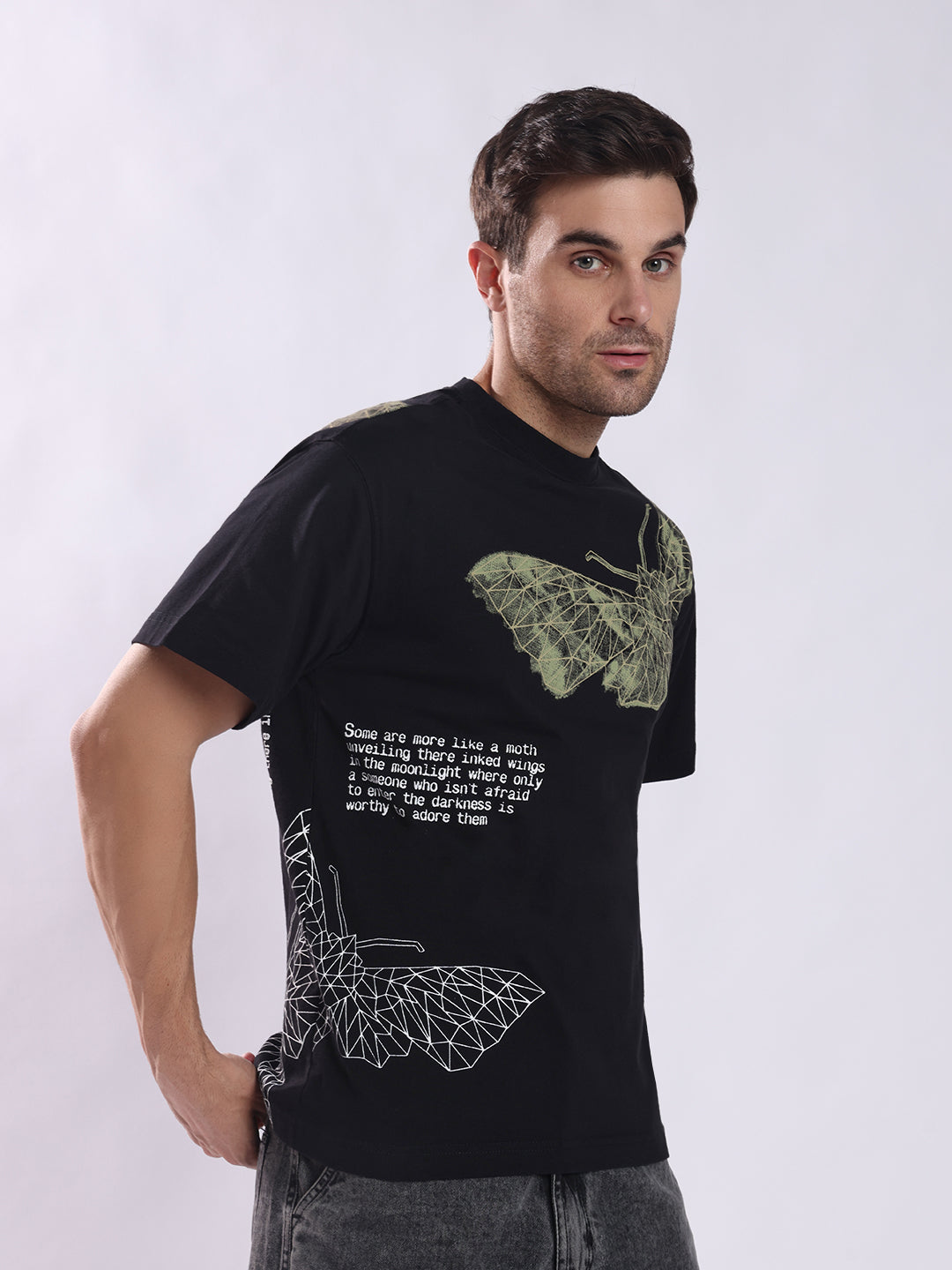 Men Black Cotton Oversized T-Shirt